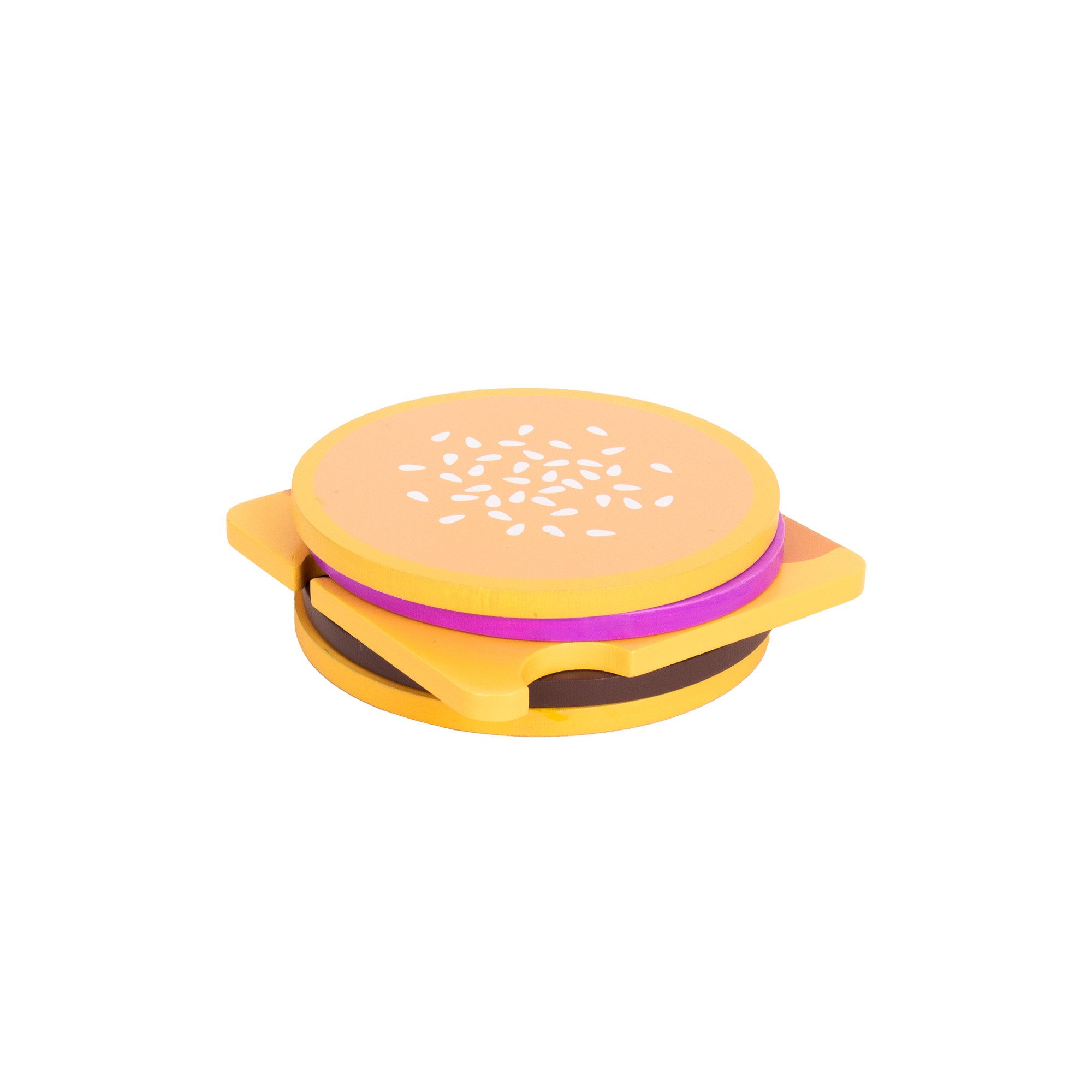Helio Ferretti Glasuntersetzer Cheeseburger Sandwich, MDF mit Magnet, 5-tlg., ca. 10 x 10 x 0,6 cm