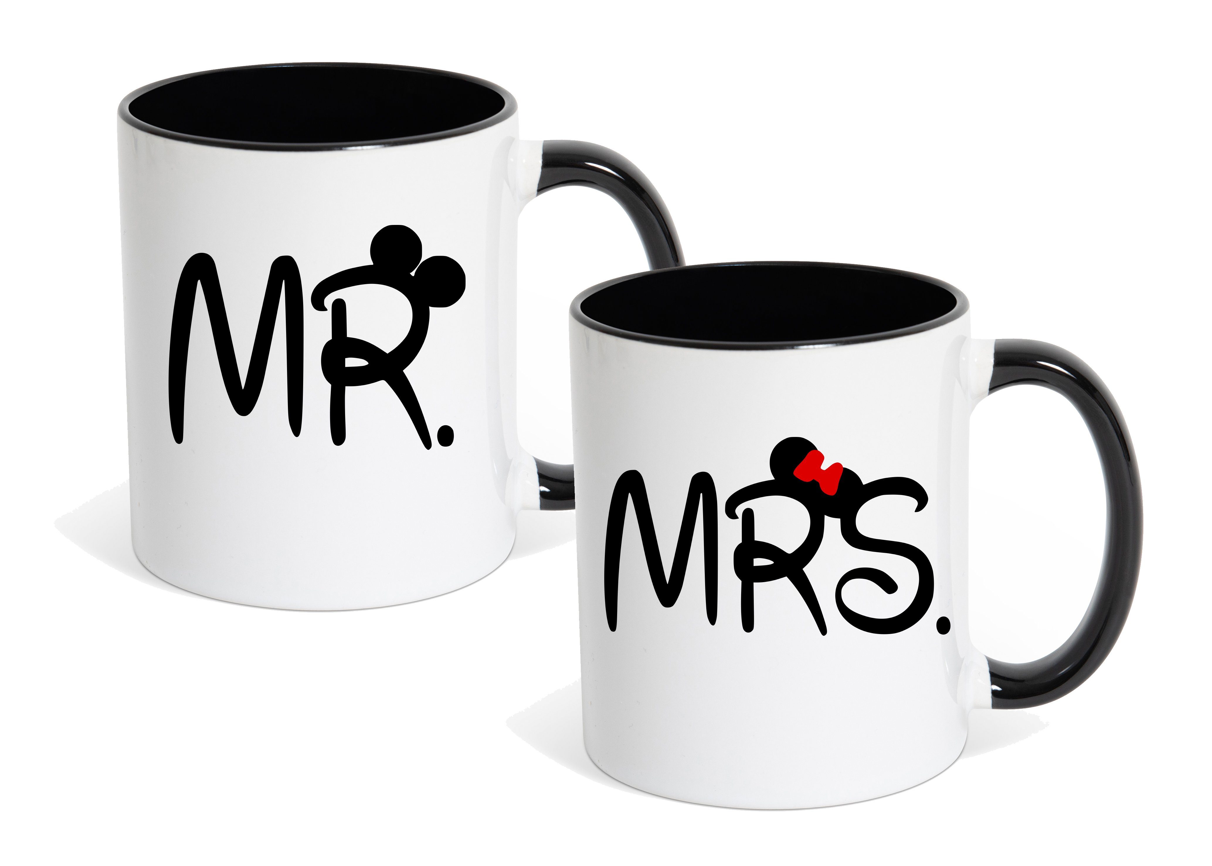 Couples Shop Tasse MR. & MRS. Kaffeetasse Geschenk Partner Fun-Look, Keramik, mit trendigem Motiv