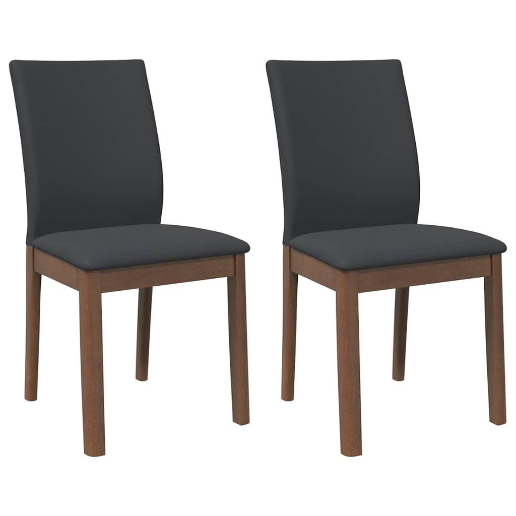 vidaXL Esszimmerstuhl Esszimmerstühle mit Kissen 2 Stk. Braun Massivholz Gummibaum (2 St)