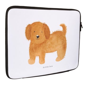 Mr. & Mrs. Panda Laptop-Hülle 20 x 28 cm Hund Flauschig - Weiß - Geschenk, süß, Haustier, Hundebesi, Unikat Design