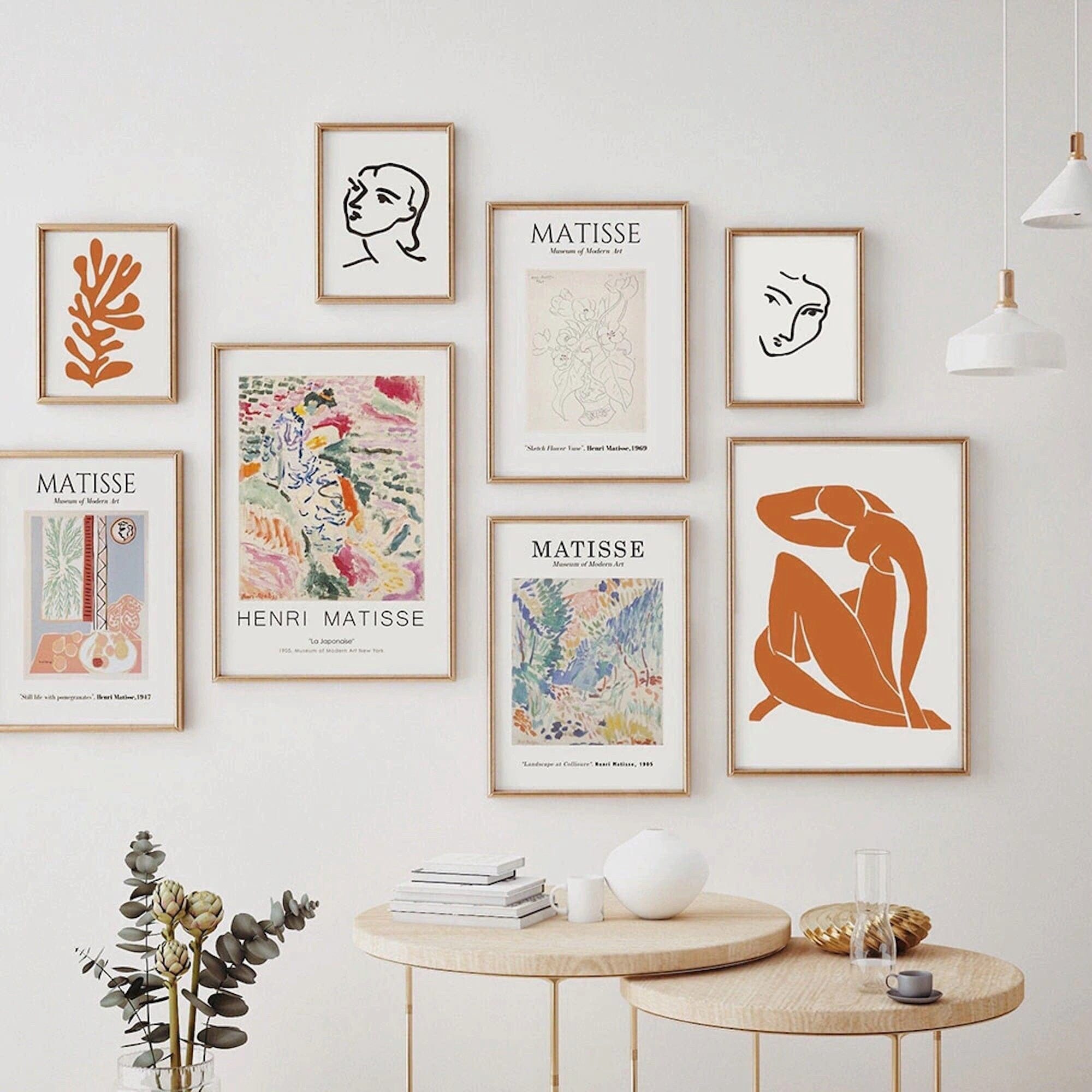 JUSTGOODMOOD Poster Matisse Gesicht Abstrakt Bilder Wohnzimmer Wandbilder Schlafzimmer Dek, C (1 St)