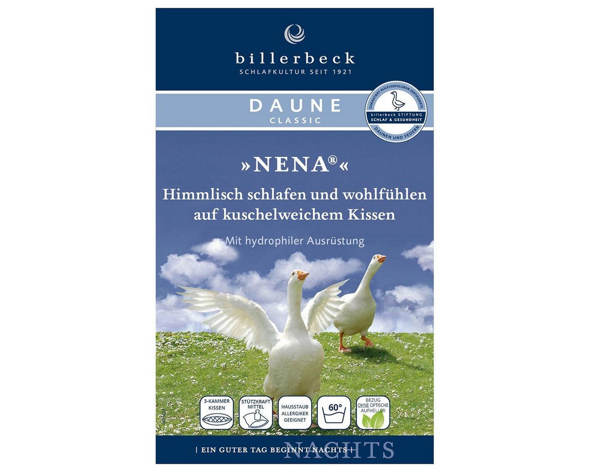 billerbeck 3-Kammer-Kopfkissen, Füllung: Füllung: Außenkammer: 90% Daunen, 10% Federn, Innenkammer: 85% Federn, 15% Daunen, Bezug: 100% Baumwolle