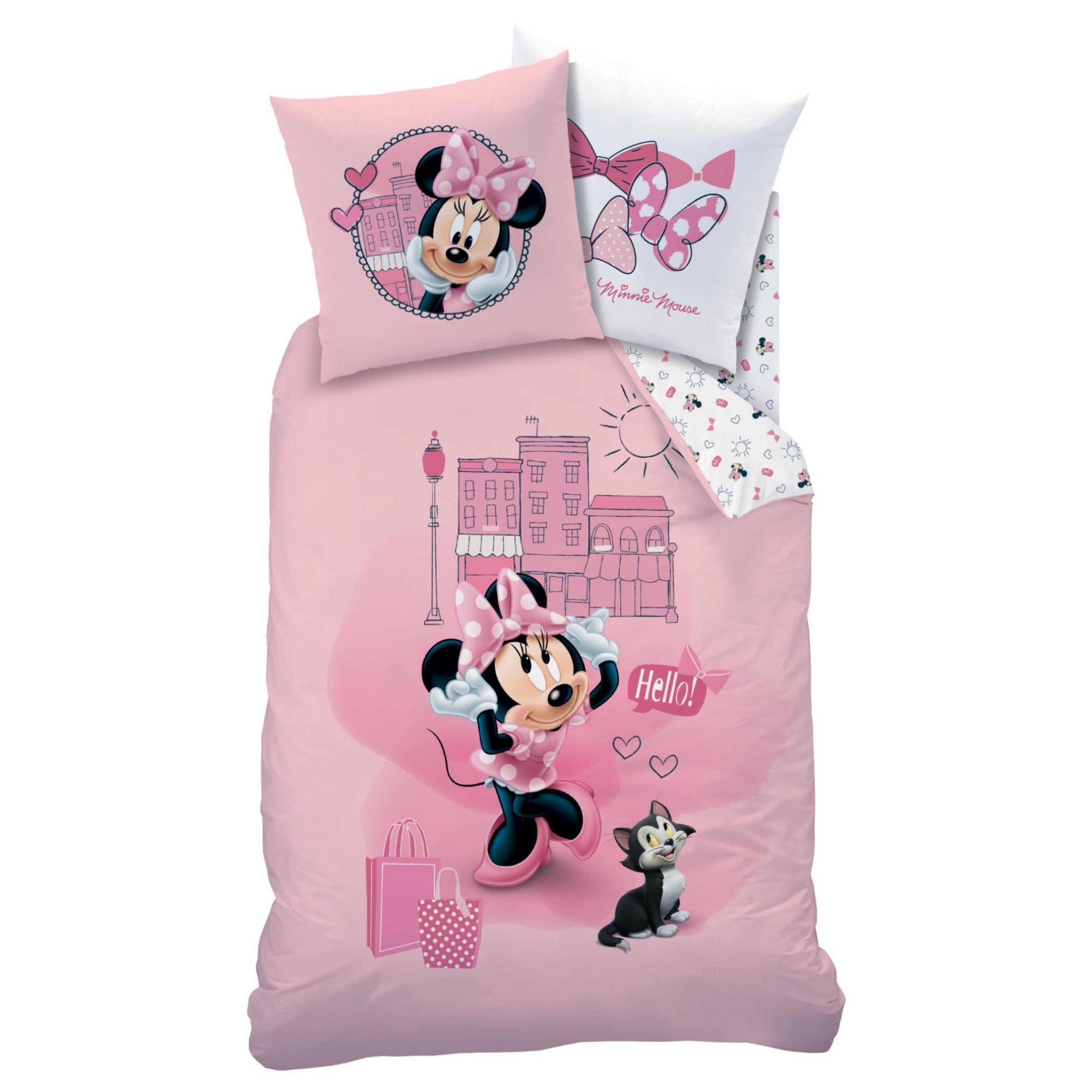 Kinderbettwäsche »Minnie Mouse Bettwäsche 135x200 + 80x80 cm 2 tlg., 100 %  Baumwolle in Biber, Disney Minnie Maus für Mädchenzimmer«, MTOnlinehandel  online kaufen | OTTO