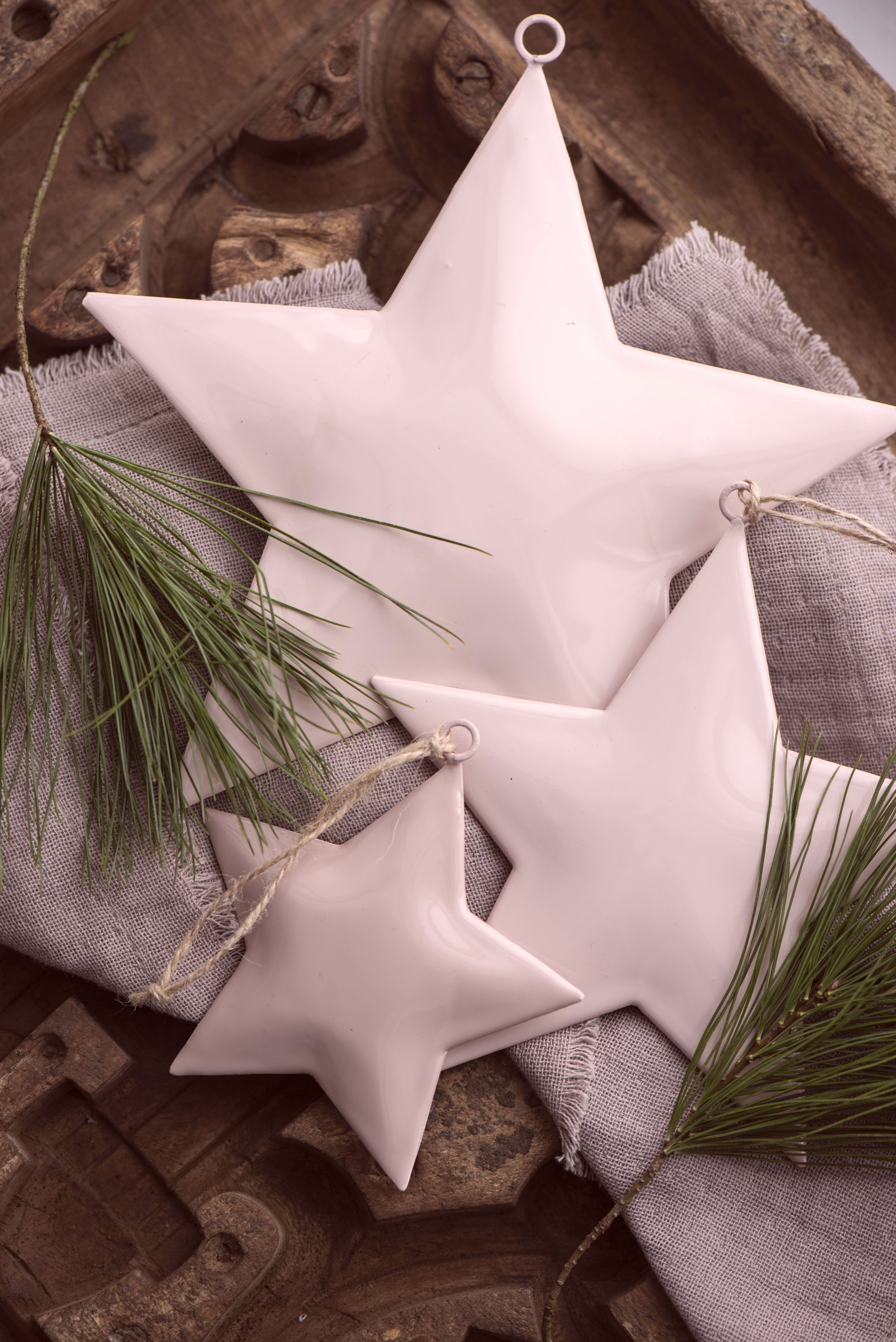 Ib Laursen Christbaumschmuck Weihnachtsdeko Weihnachtsschmuck Stern 15x15cm Rosa Ib Laursen 2515-43