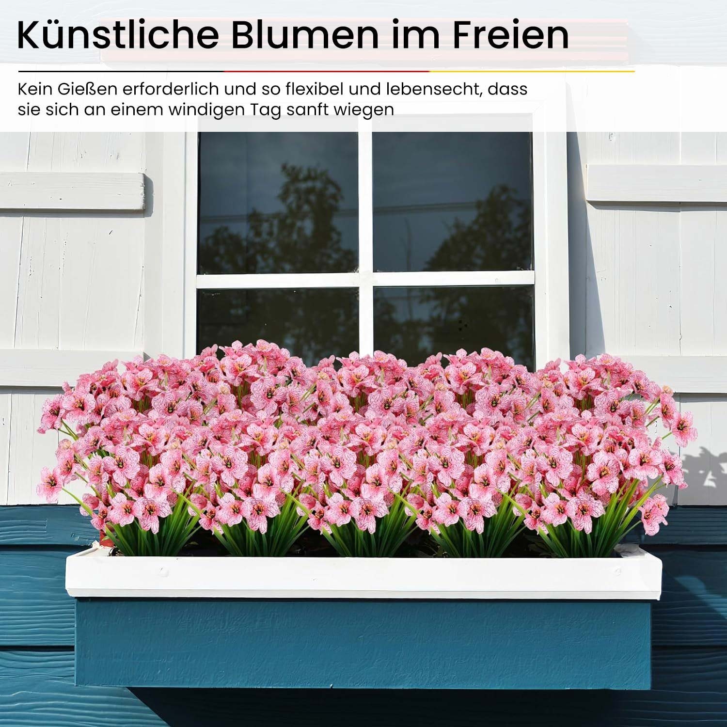 für Kunstblumenstrauß MAGICSHE Kunstpflanzen Rosa Kunststoffblumen, Dekoration,