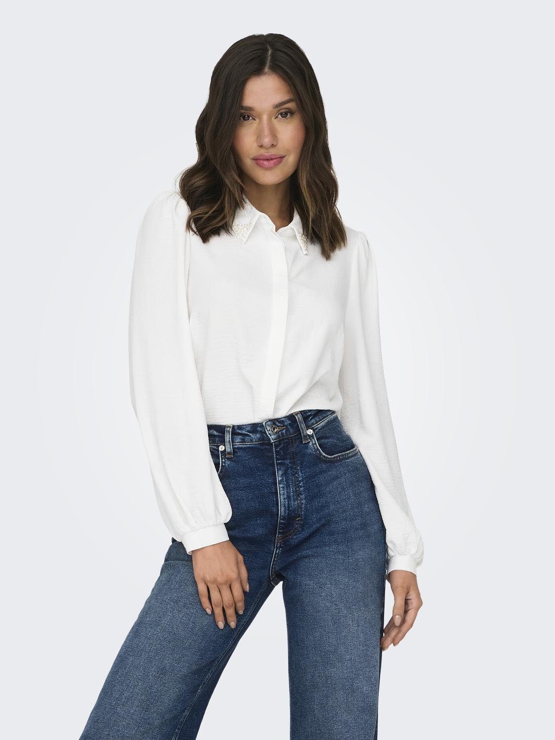 ONLY Hemdbluse ONLMETTE PEARL LS SHIRT WVN Kunstfaser, regular fit
