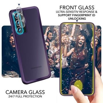 Nalia Smartphone-Hülle Samsung Galaxy S23 Plus, Hybrid Hülle Semi-Transparent Matt / 2x Display- & Kameraschutz / Case