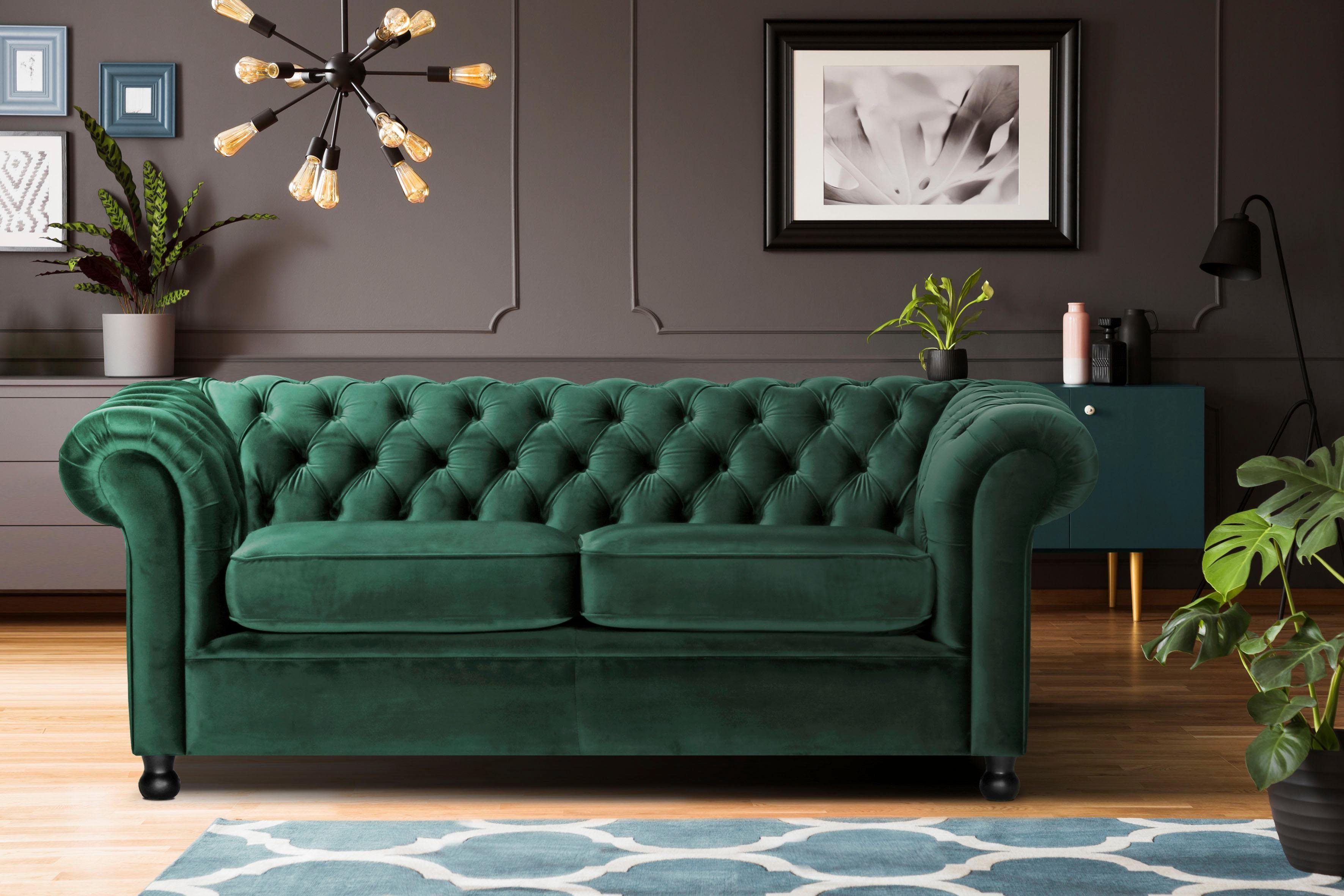 Chesterfield-Sofa Chesterfield Home 3-Sitzer B/T/H: 192/87/75 cn