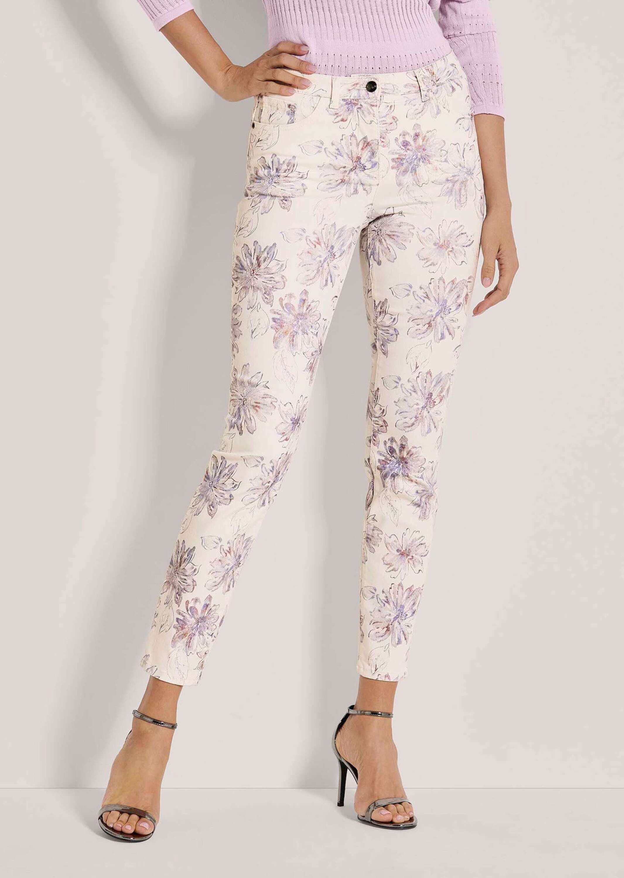 MADELEINE Stoffhose Schlanke Hose mit Unikat-Print günstig online kaufen