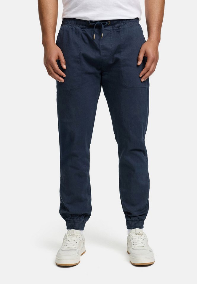 INDICODE Stoffhose Herren Nizar Herrenhose Freizeithose Männer mit elastischem Bund und Kordelzug