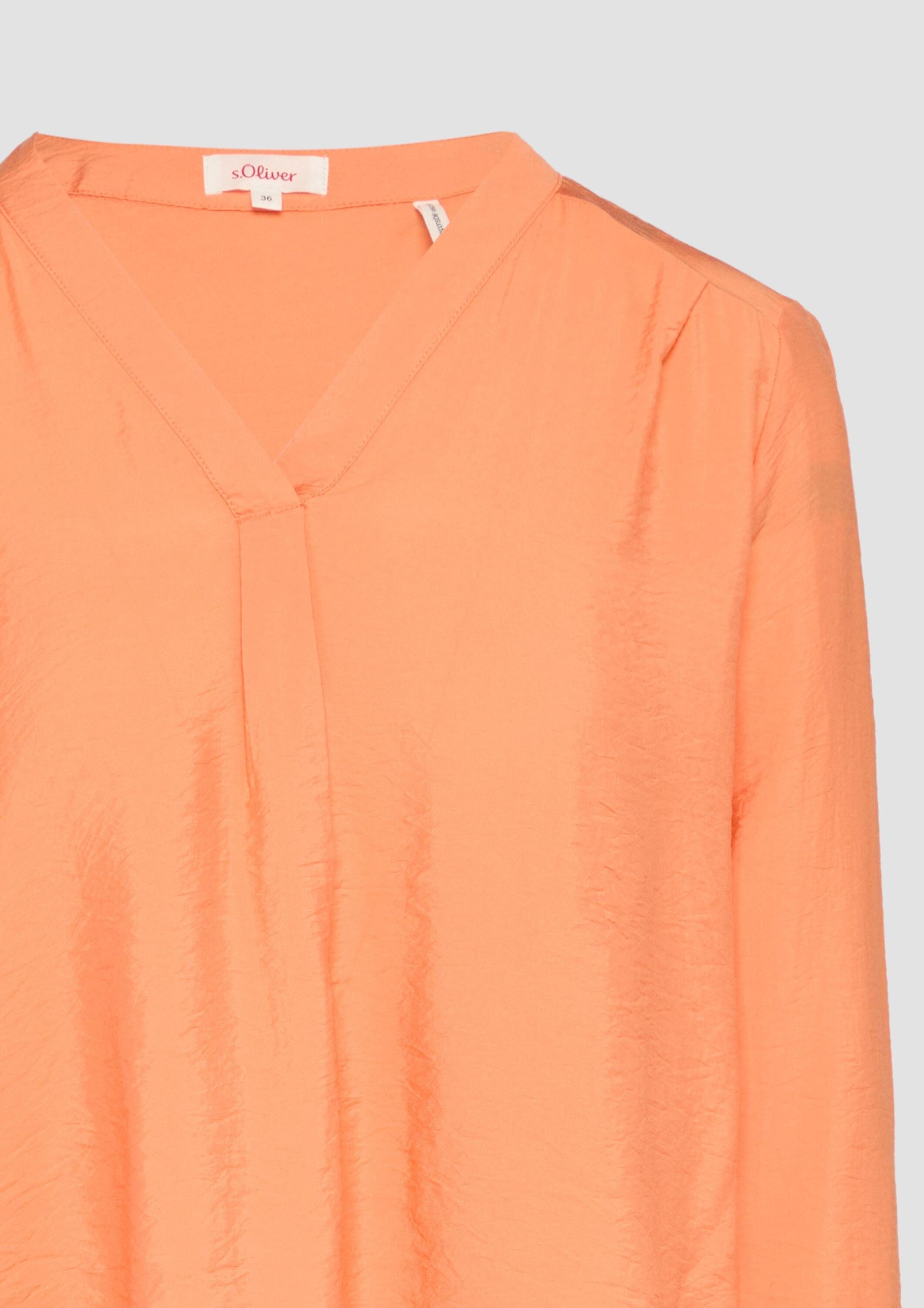 s.Oliver Langarmbluse Bluse Strukturierte Bluse mit V-Ausschnitt