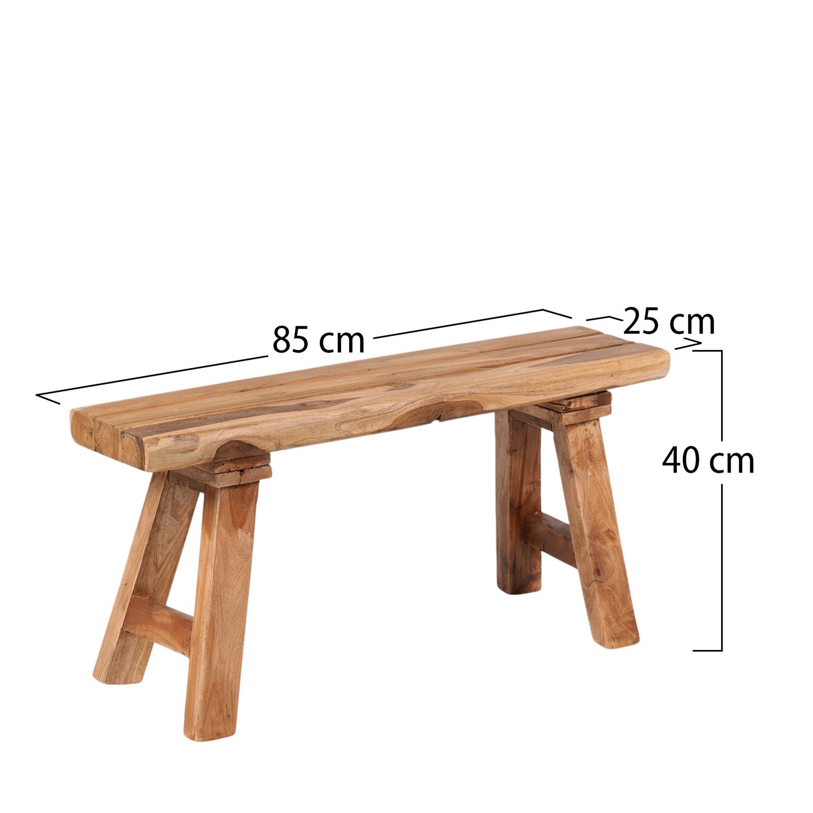 CREEDWOOD Sitzbank SITZBANK "PALMA", Massivholz, 84cm, Flurbank, Blumenbank natur
