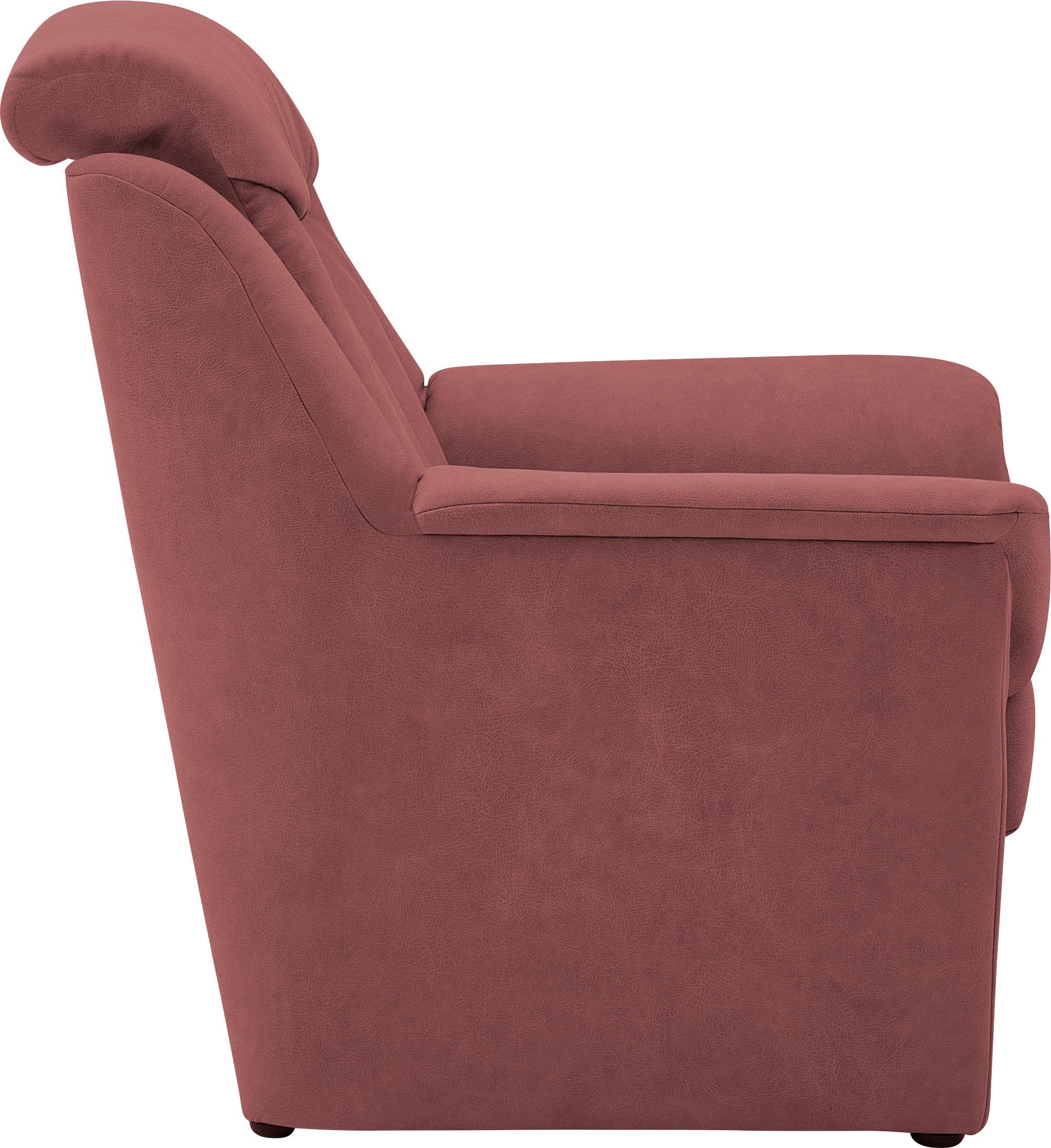 Sessel 3-Sitzer Kopfteilverstellung, Lugano, BECK und 49 Sitzhöhe in Polstergarnitur (Set, 2x cm, 3-tlg), VILLA