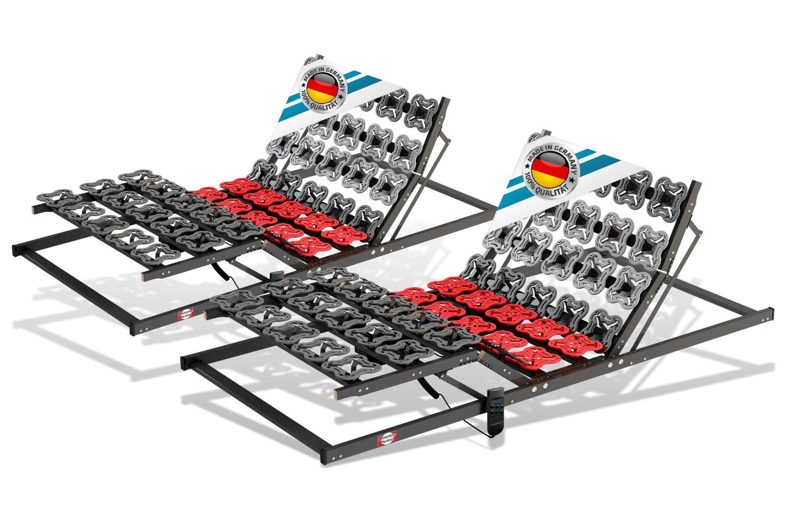 Tellerlattenrost mit Motor,elektrisch Teller Lattenrost EXTRA STABIL bis 300 Kg belastbar, Matratzen Perfekt, Kopfteil Elektrisch, Fußteil Elektrisch, Notabsenkung, verstellbarer Härte im Mittelbereich, 7 Zonen Tauschmudule