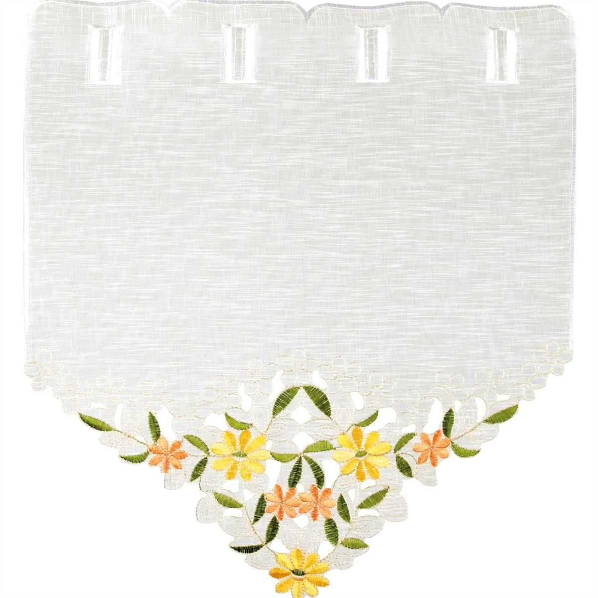 Arsvita Vorhang (1 St), Stangendurchzug, transparent, Mini - Bistrogardine 35cm x 40cm (BxL), Stickerei vers. Applikationen