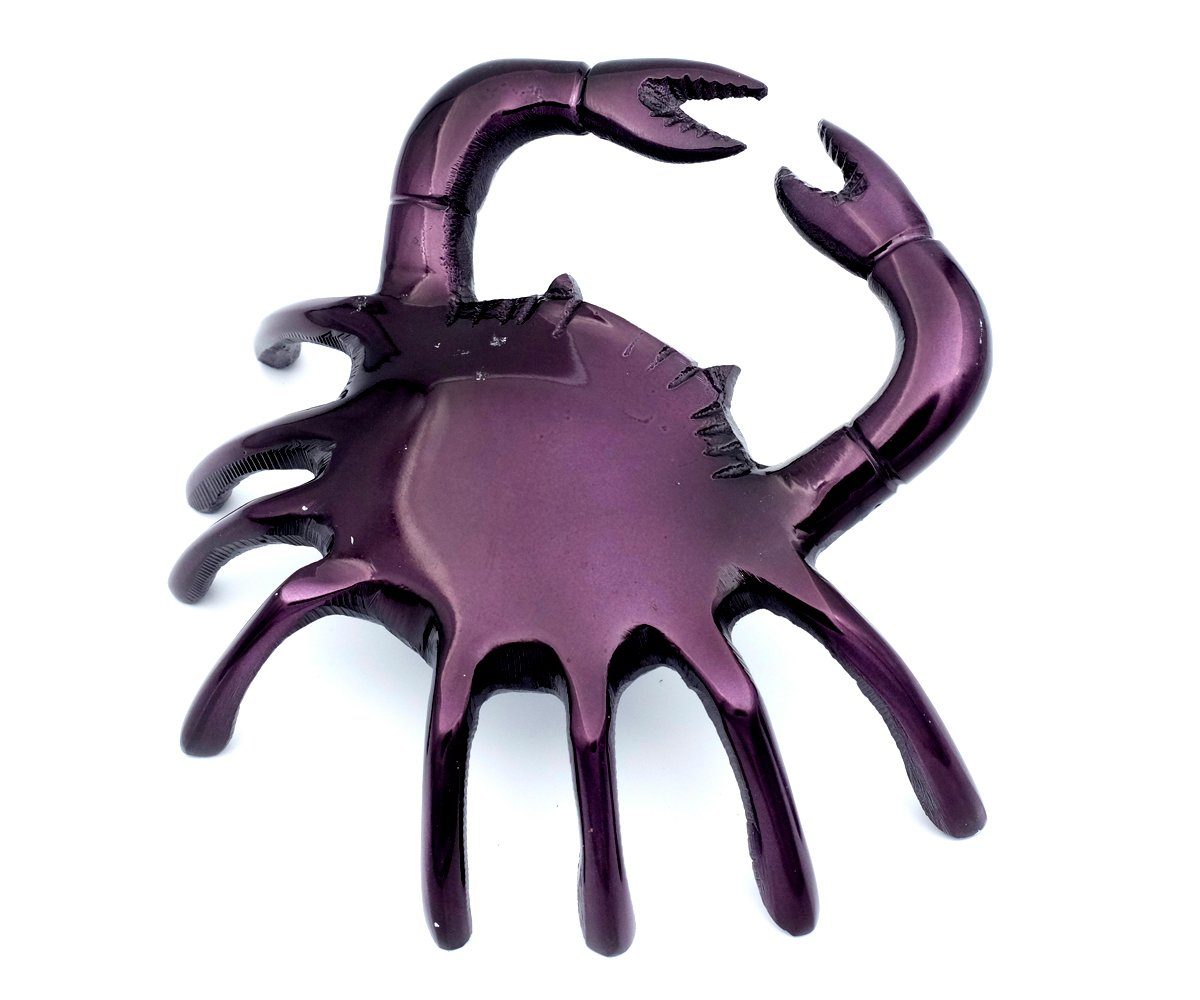 Krebs Meerestier Dekofigur Krebsfigur Dekofigur Brillibrum Krabbe Metallfigur Violett Silber Gold
