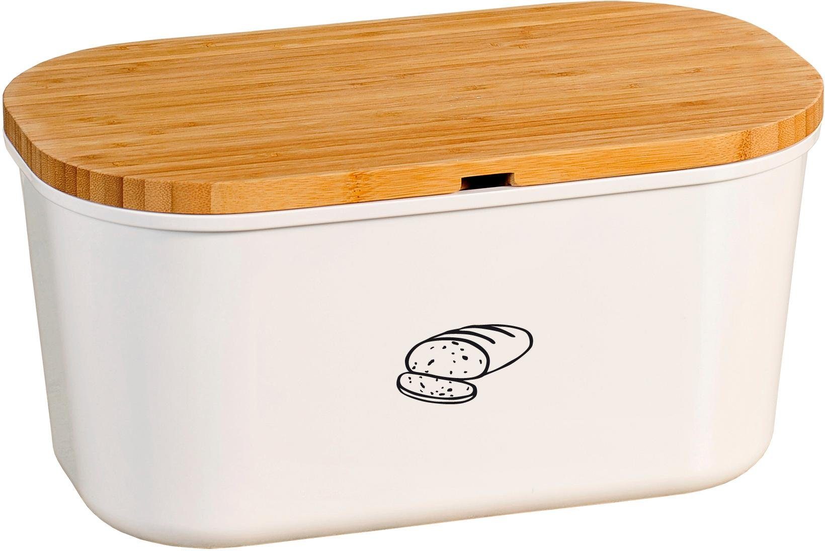 KESPER® Brotkasten Brotbox, Bambus, Melamin, (1-tlg), Deckel als Schneidebrett verwendbar