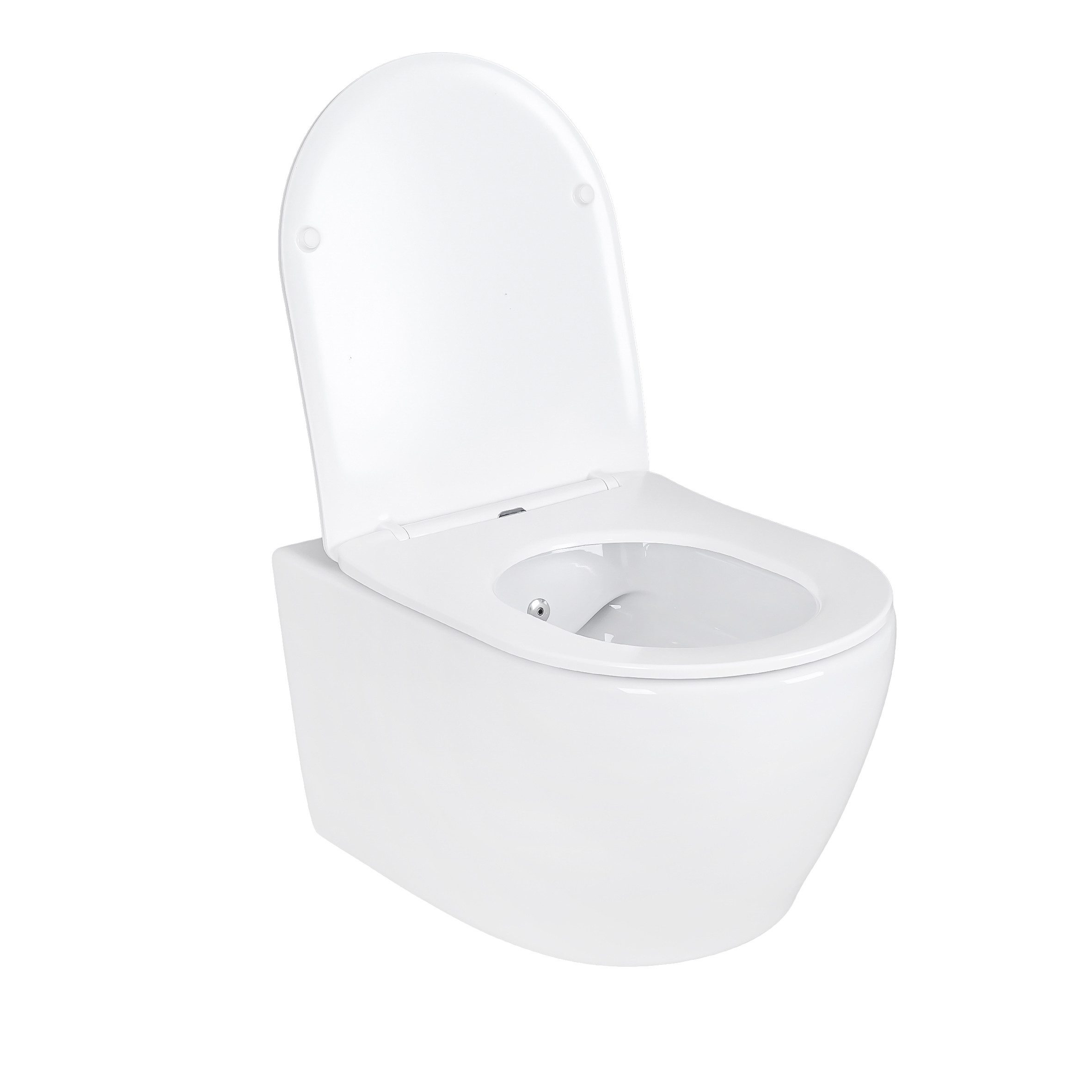 Belvit Tiefspül-WC AL5512+AL0411, Spülrandloses Wand Hänge WC Spülrandlos Toilette Bidet Taharet