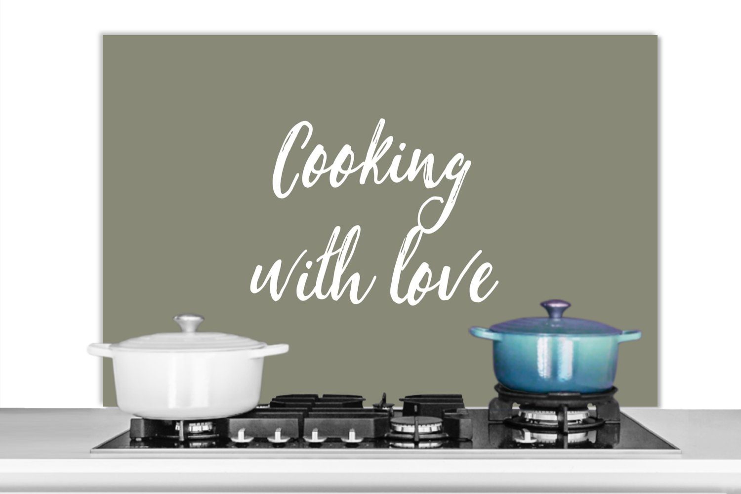 MuchoWow Küchenrückwand Zitate Kochen mit Liebe Sprichwörter