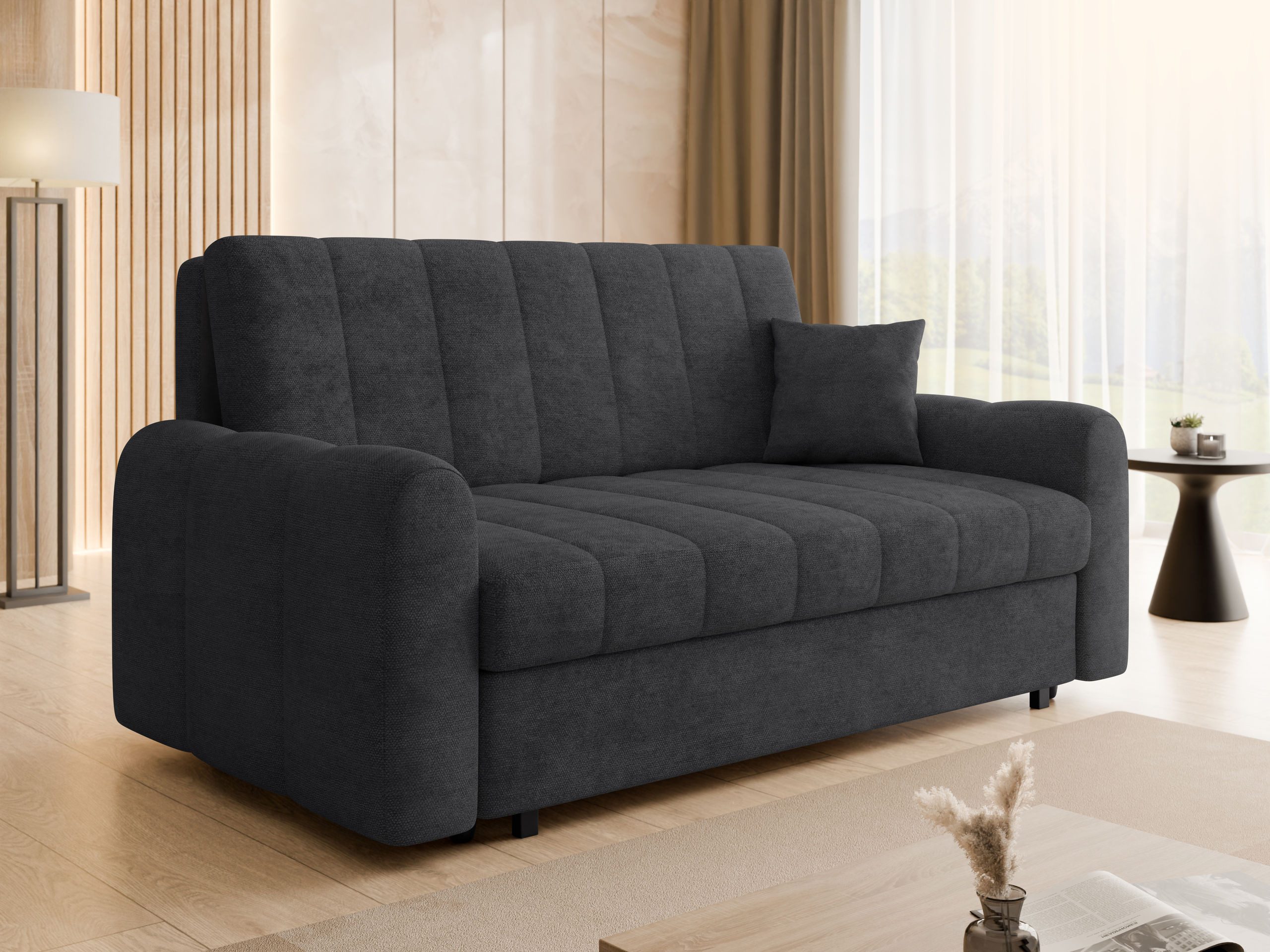MIRJAN24 Schlafsofa Viva Moon IV, mit Bettkasten und Schlaffunktion, vier Sitzer, 188x98x85 cm, Wellenfeder