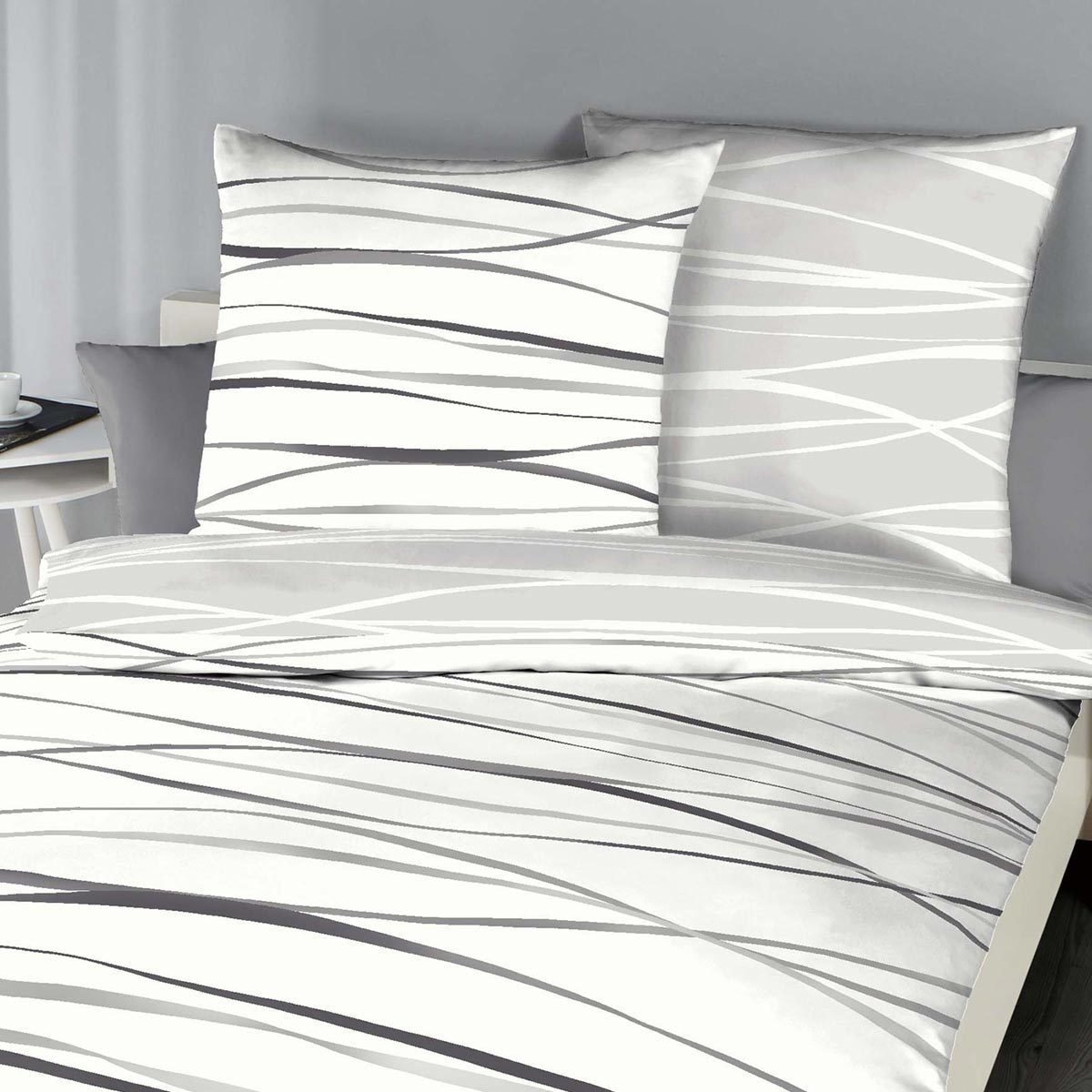 TRAUMSCHLAF Bettwäsche Bibermotion schiefer, Biber, 2 teilig, warm, weich u günstig online kaufen