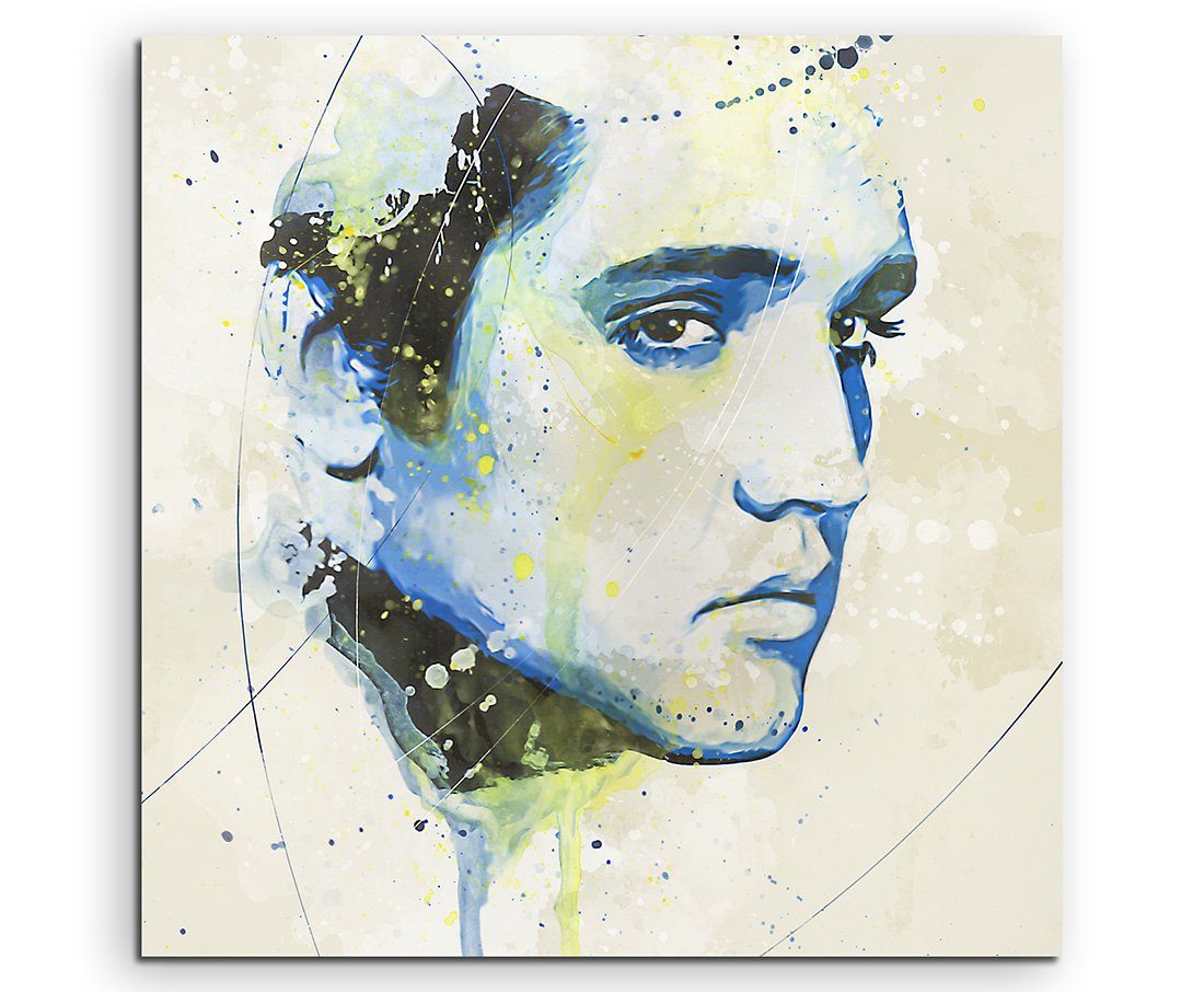 Sinus Art Leinwandbild Elvis Presley Aqua 60x60cm Aqua Art Wandbild