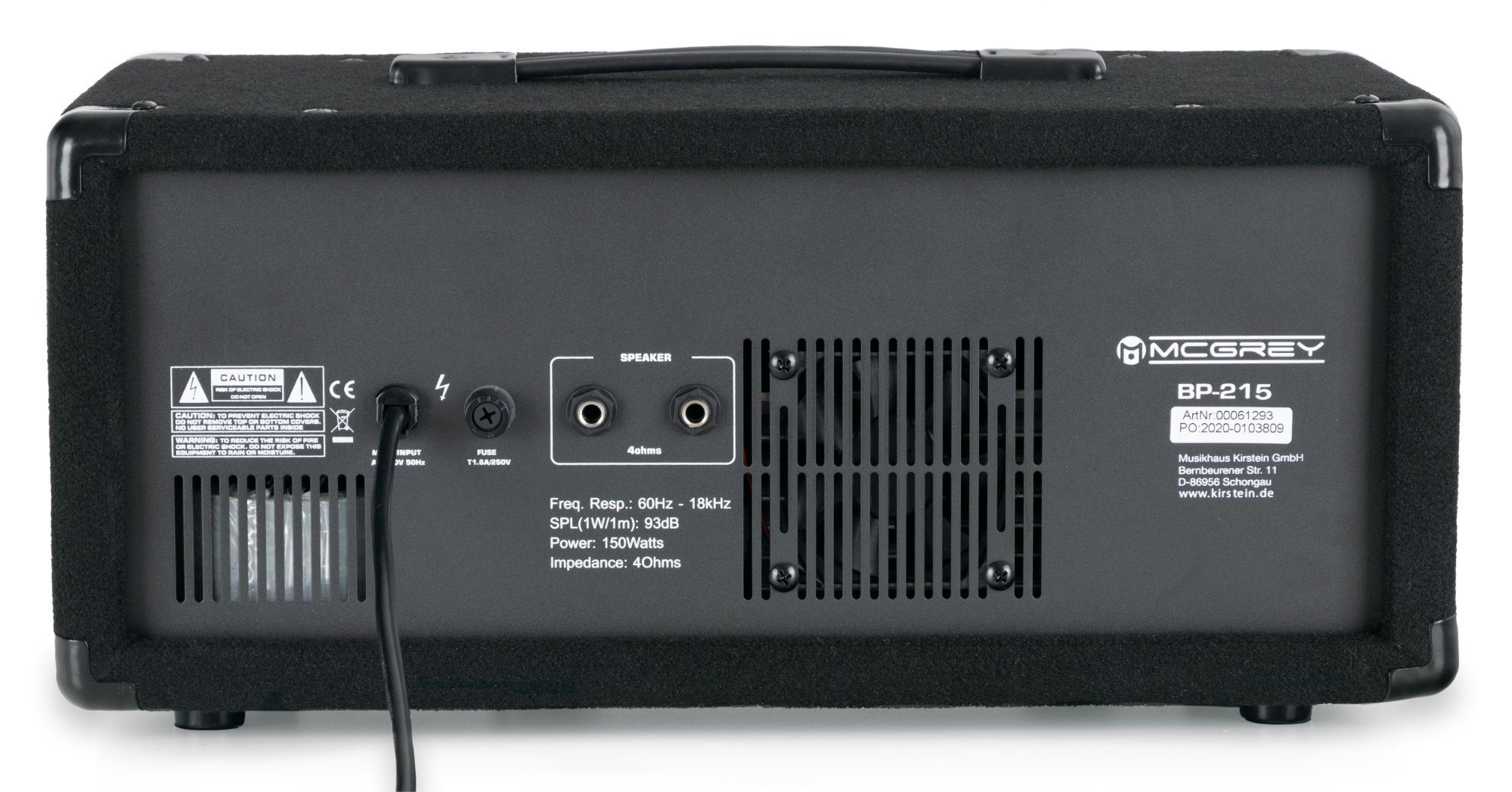 & Lautsprechersystem (Bluetooth, Stative) 150 - - Powermixer 4-Kanal BP-215 inkl. Bandpack W, McGrey USB/SD-Slot PA-Anlage Mikrofon, Kabel