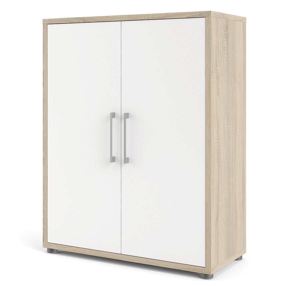 ebuy24 Aktenschrank Prisme Aktenschrank 2 mit Dekor, Türen weiss (1-St) Eiche