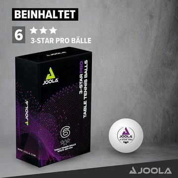 Joola Tischtennisball Tischtennisbälle 3-Star Pro Ball white 6 CT, Tischtennis Bälle Tischtennisball Ball Balls