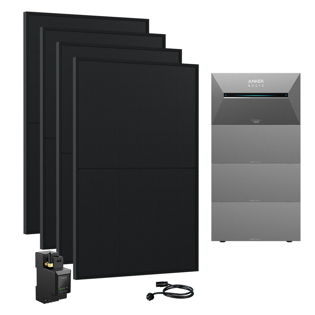 Anker Balkonkraftwerk 1820W Solaranlage Anker SOLIX Solarbank 3 E2700 Pro mit Zusatzakkus, (Smart Meter und 4x Astronergy 455Wp im Lieferumfang enthalten), Speicher mit integriertem Wechselrichter, All-in-One 2,668kWh Akku