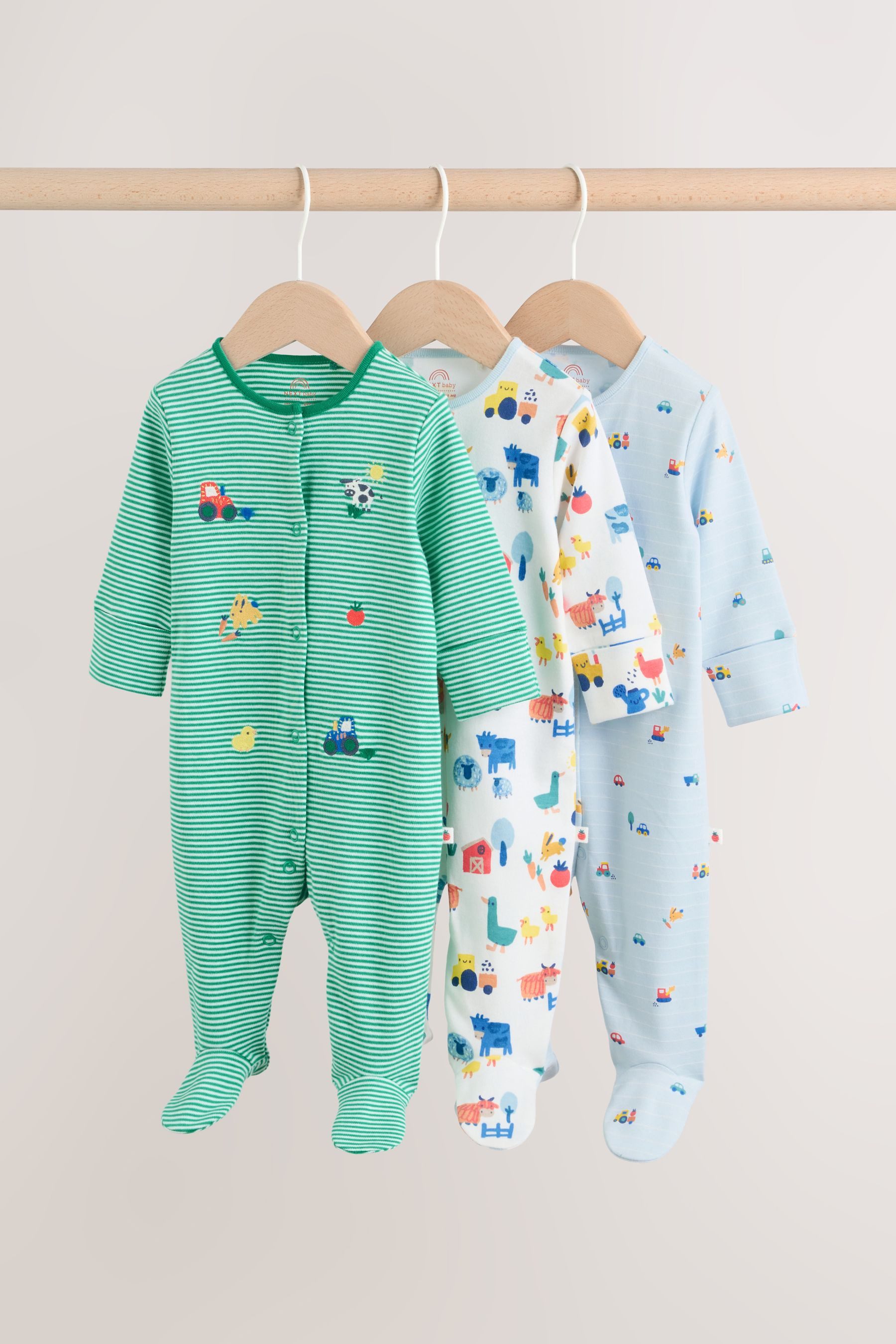 Schlafoverall Gerippte Babyschlafanzüge, 3er-Pack