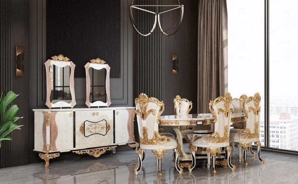 JVmoebel Esstisch Klassischer Tisch Holz Tische Barock Rokoko Antik Stil Ess Wohn Zimmer (1-St), Made in Europa