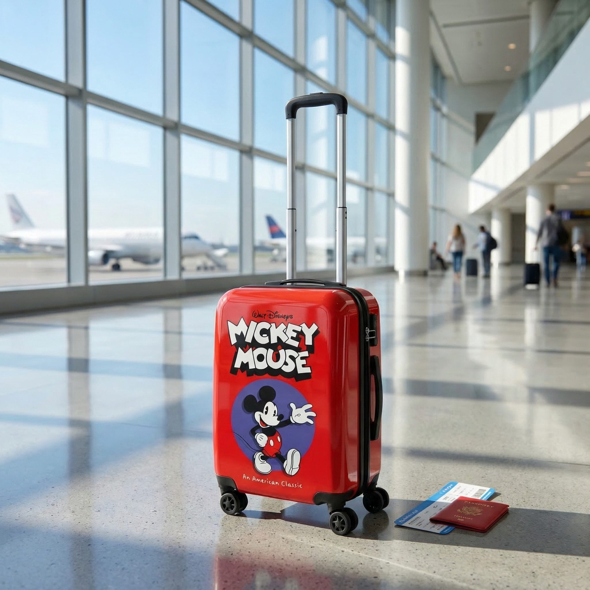 Disney Hartschalen-Trolley Disney Mickey Mouse Trolley Koffer 55x40x20 cm 4 Rollen Zahlenschloss, 4 Rollen
