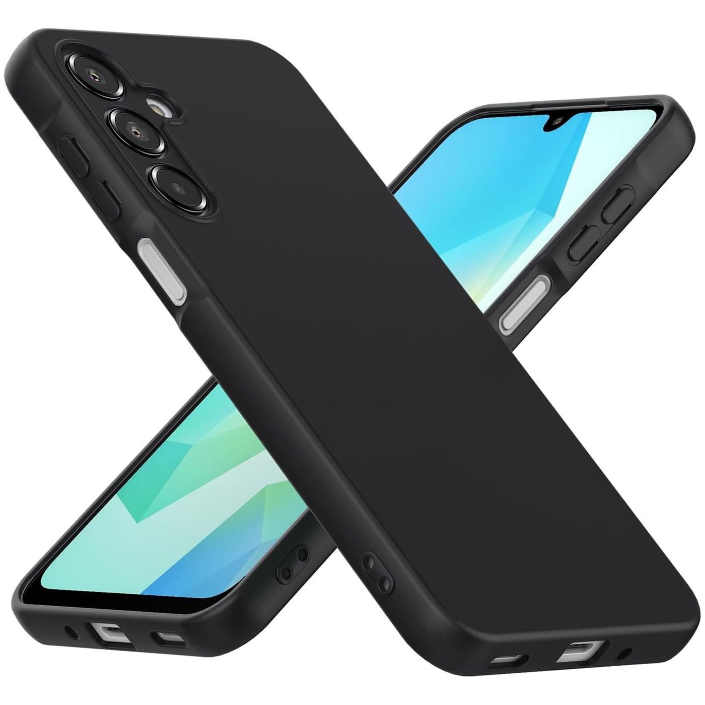 CoolGadget Handyhülle Handy Schutzhülle für Samsung Galaxy A16 5G matt schwarz, Silikon TPU Hülle Schutz Tasche Cover schlicht Slim Case