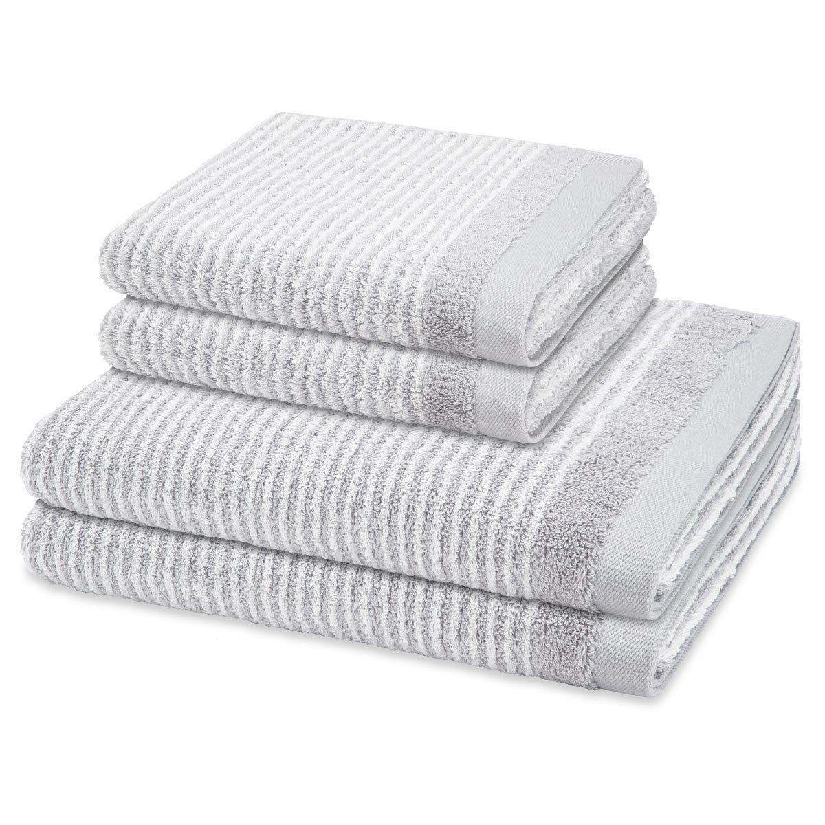ROSS Handtuch Set Stripes, Frottee (Spar-Set, 4-St), 2 X Handtuch 2 X Duschtuch im Set - Baumwolle - Saugstark