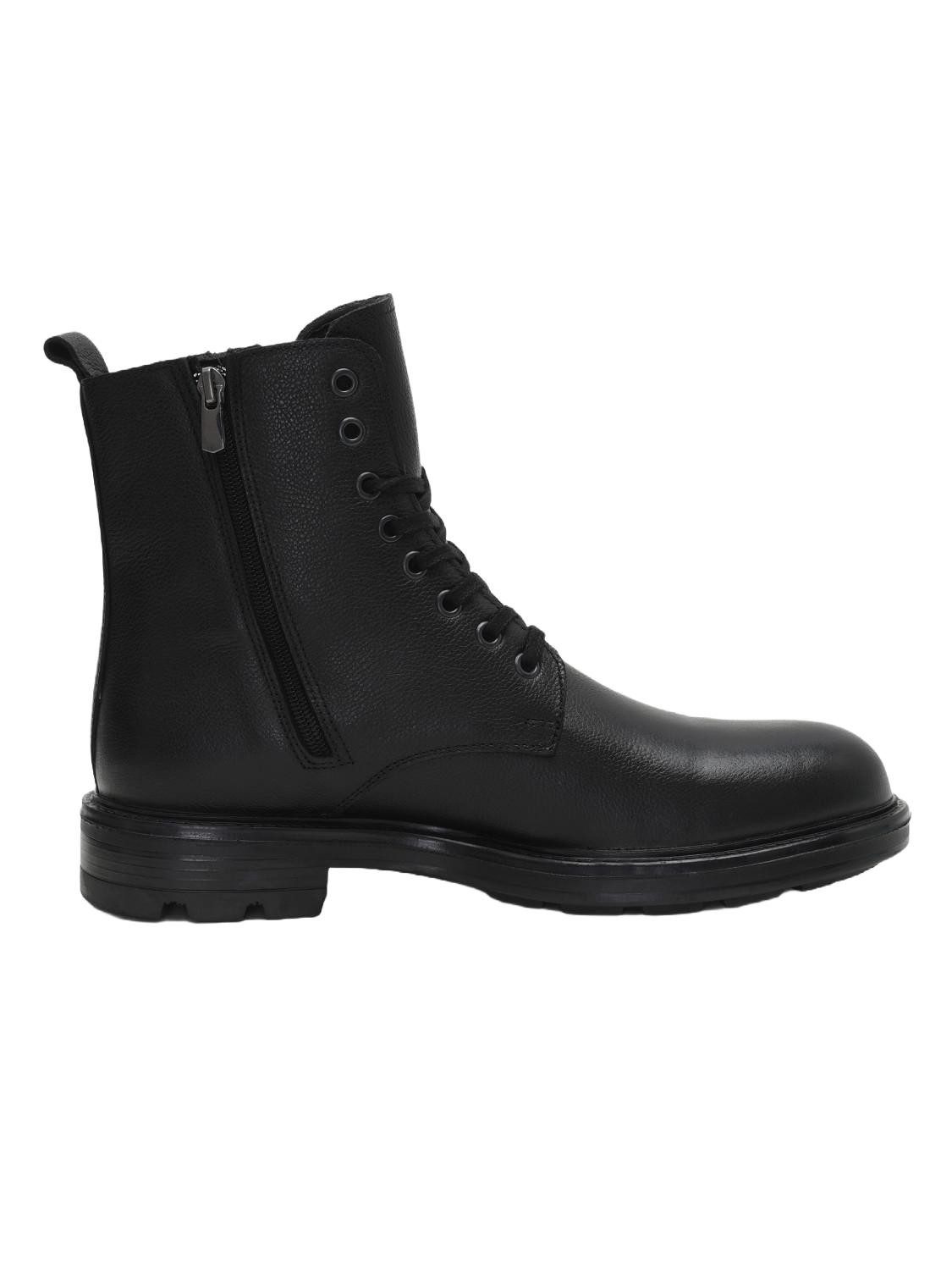 Herren-Ankle-Boots aus Leder – Textilfutter, Kunststoffsohle, flacher Stiefelette
