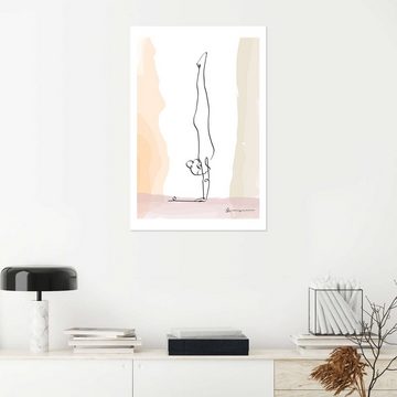 Posterlounge Poster Yoga In Art, Handstand (Vrikshasana), Fitnessraum Minimalistisch Illustration