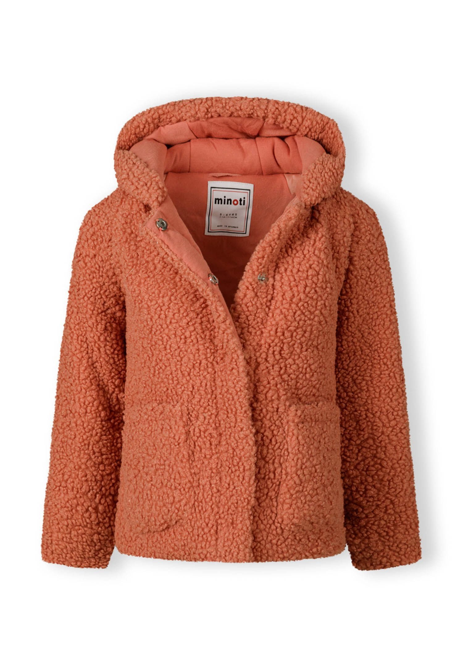 Fleecejacke Fellimitatjacke, mit aufgesetzten Taschen und Druckknöpfen (9m-8y)