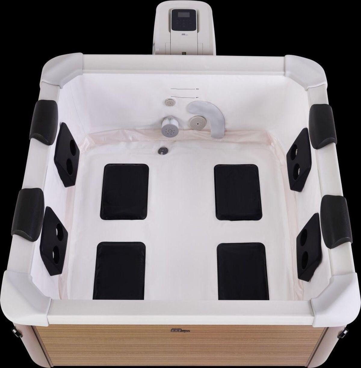 PureHaven Whirlpool MSpa Oslo Amber 160x160x65 cm, für 6 Personen, 3 Massagestufen, 128 Düsen