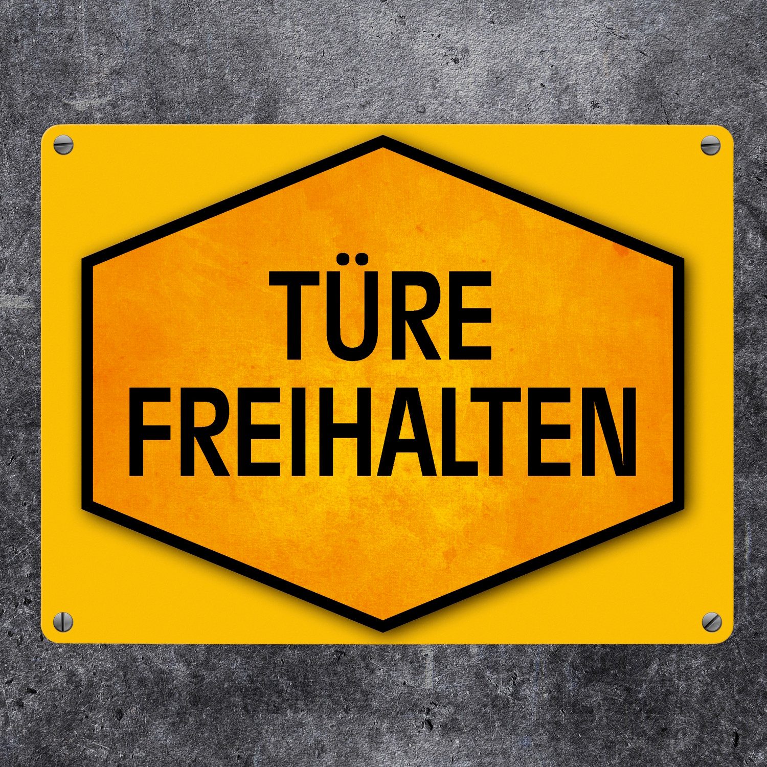speecheese Metallschild Türe freihalten Warn und Hinweisschild in Gelb Schw günstig online kaufen