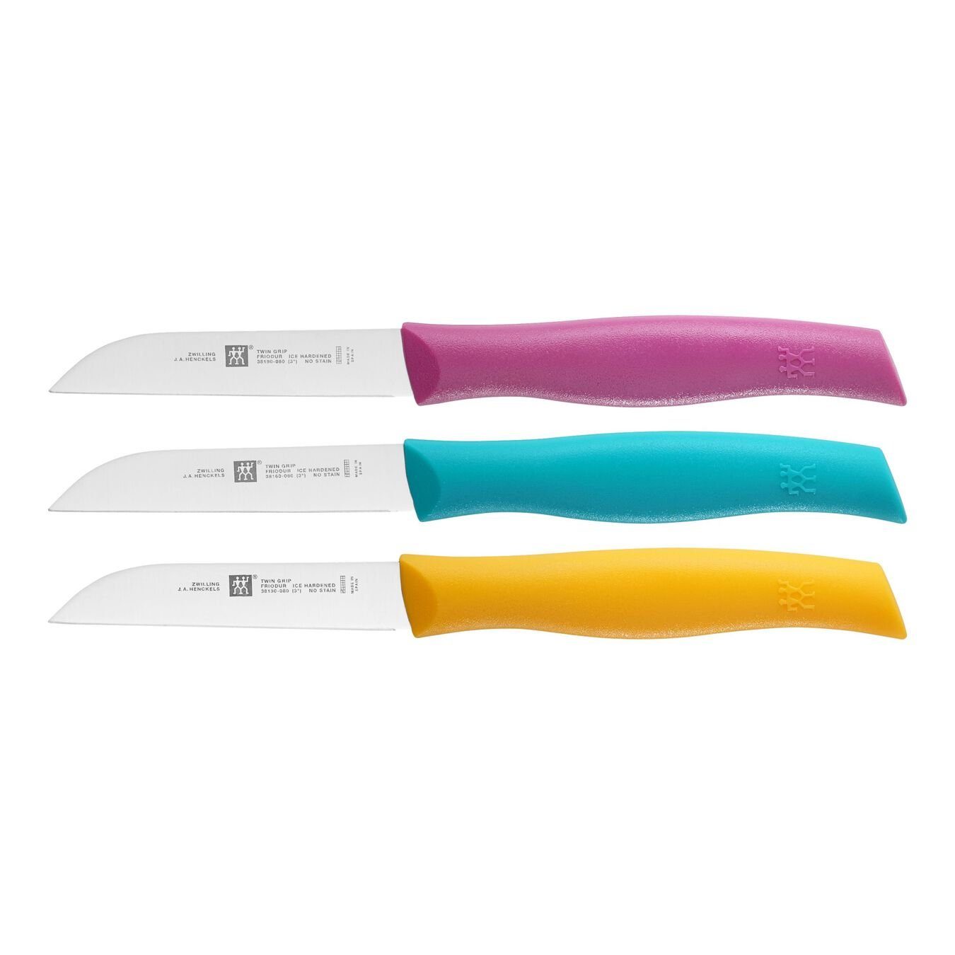 Zwilling Universalküchenmesser ZWILLING Küchenmesser TWIN Grip Ножіset 3-tlg, Gemischte Farben korrosionsbeständig