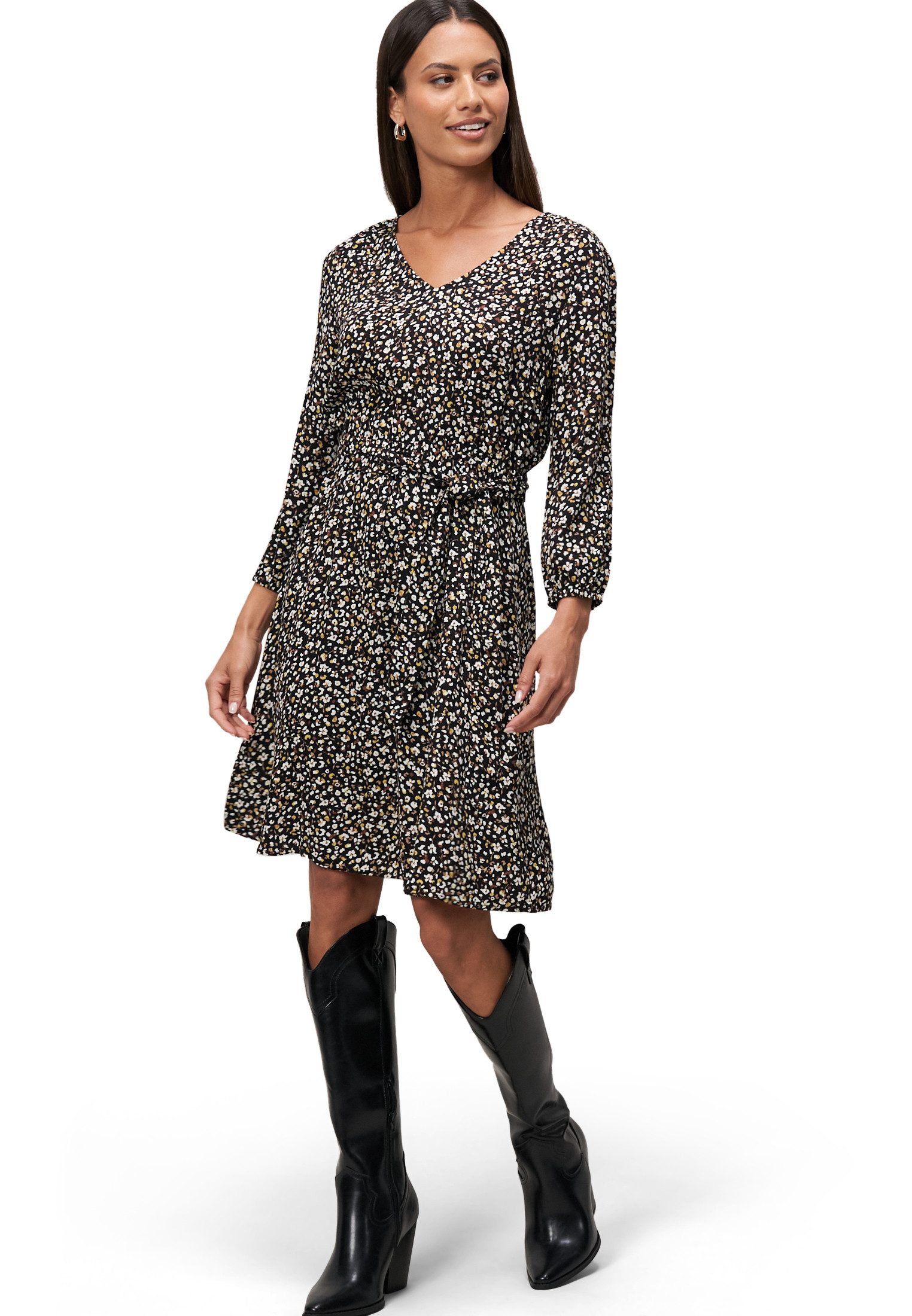 Zero Minikleid Damen Minikleid mit Blumendruck Gürtel günstig online kaufen