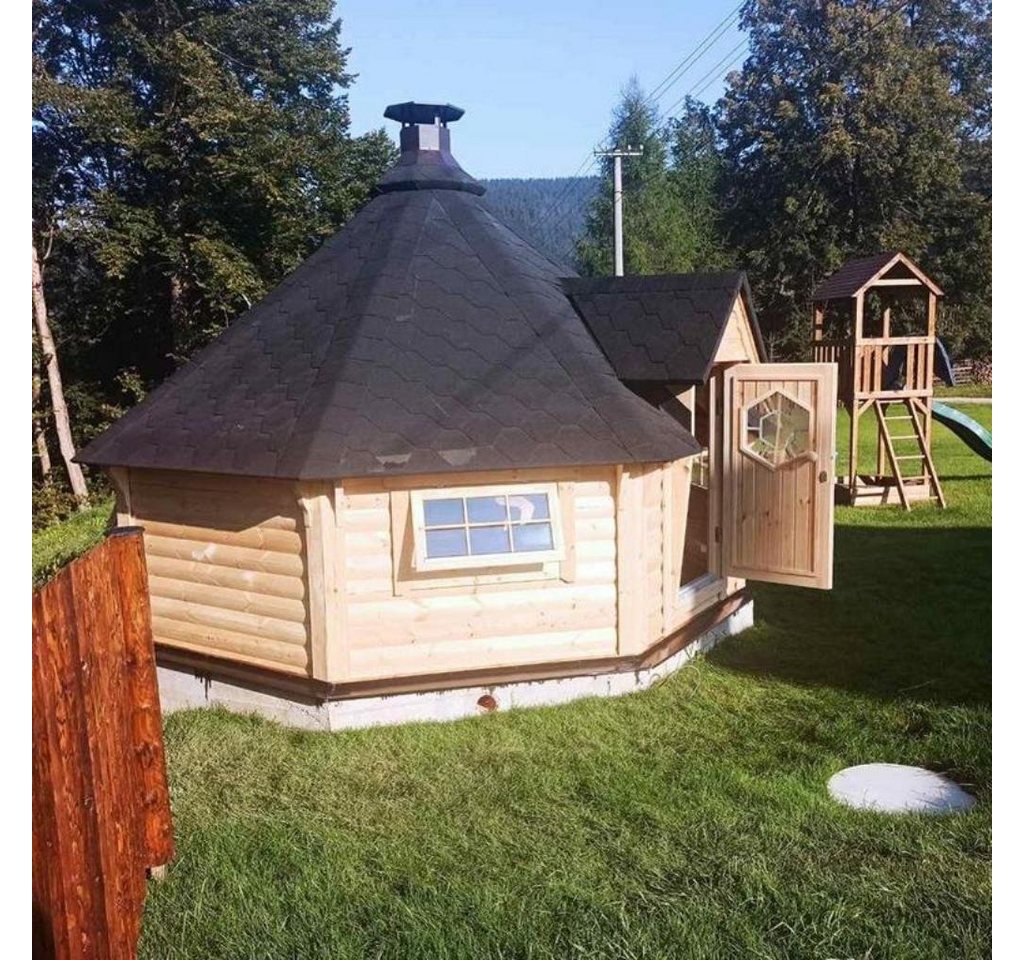 Thumbnail - JVmoebel Grillkota Hütte Grillhütte Haus Finnische Grills Grillhaus Outdoor 14 m², BxT: 3.8x5.6 cm, (1x Grillkota), Made...
