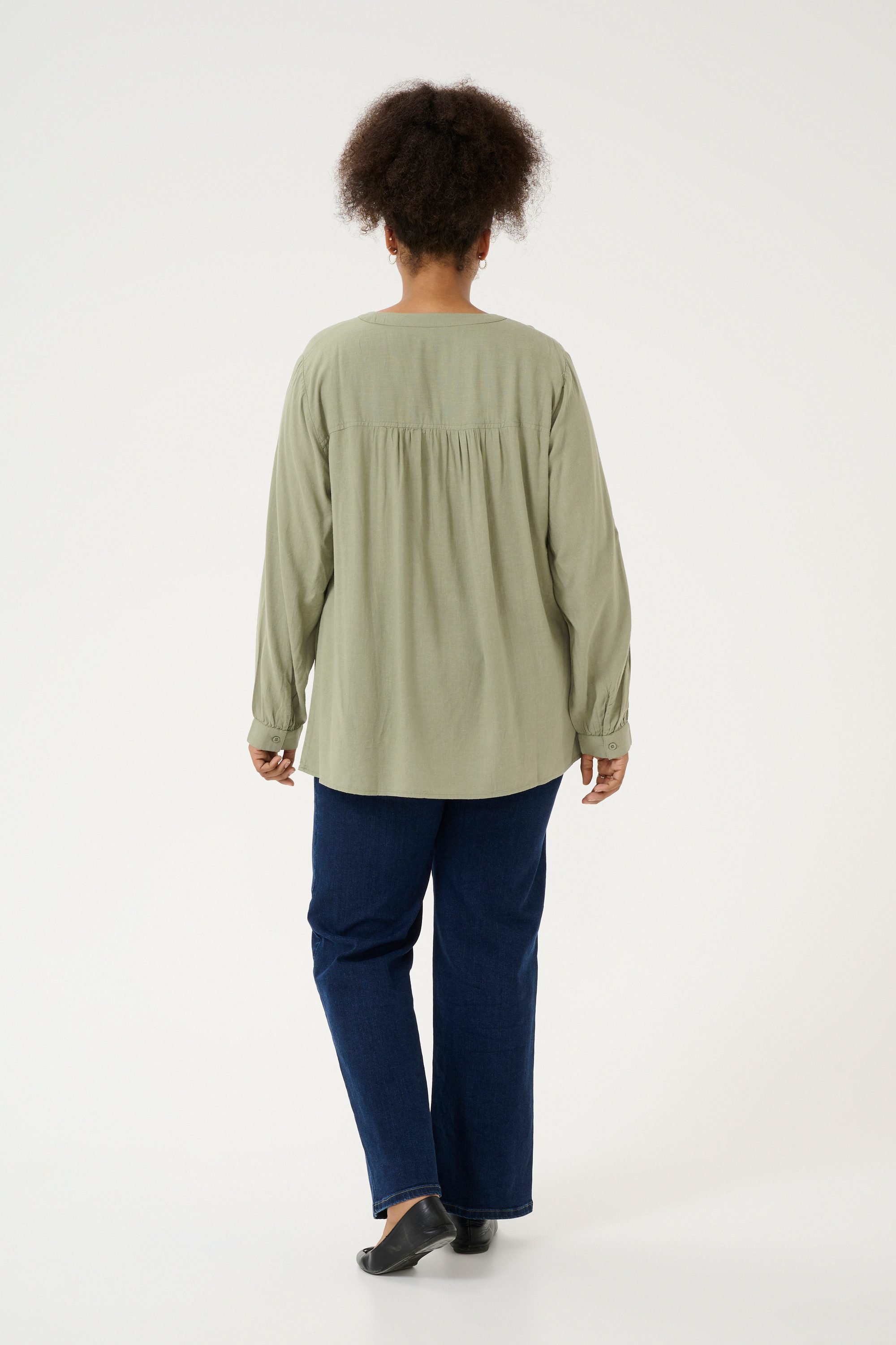 KAFFE Curve Langarmbluse Langarm-Bluse KCmille Große Größen