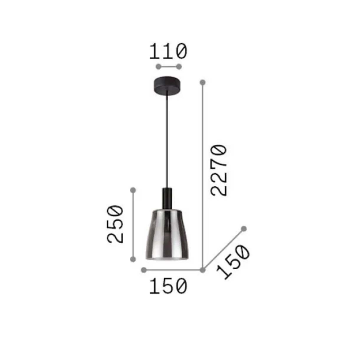 Ideal Lux LED-Hängeleuchte Coco SP Pendelleuchte, LED fest integriert, Extra-Warmweiß, Hängeleuchte