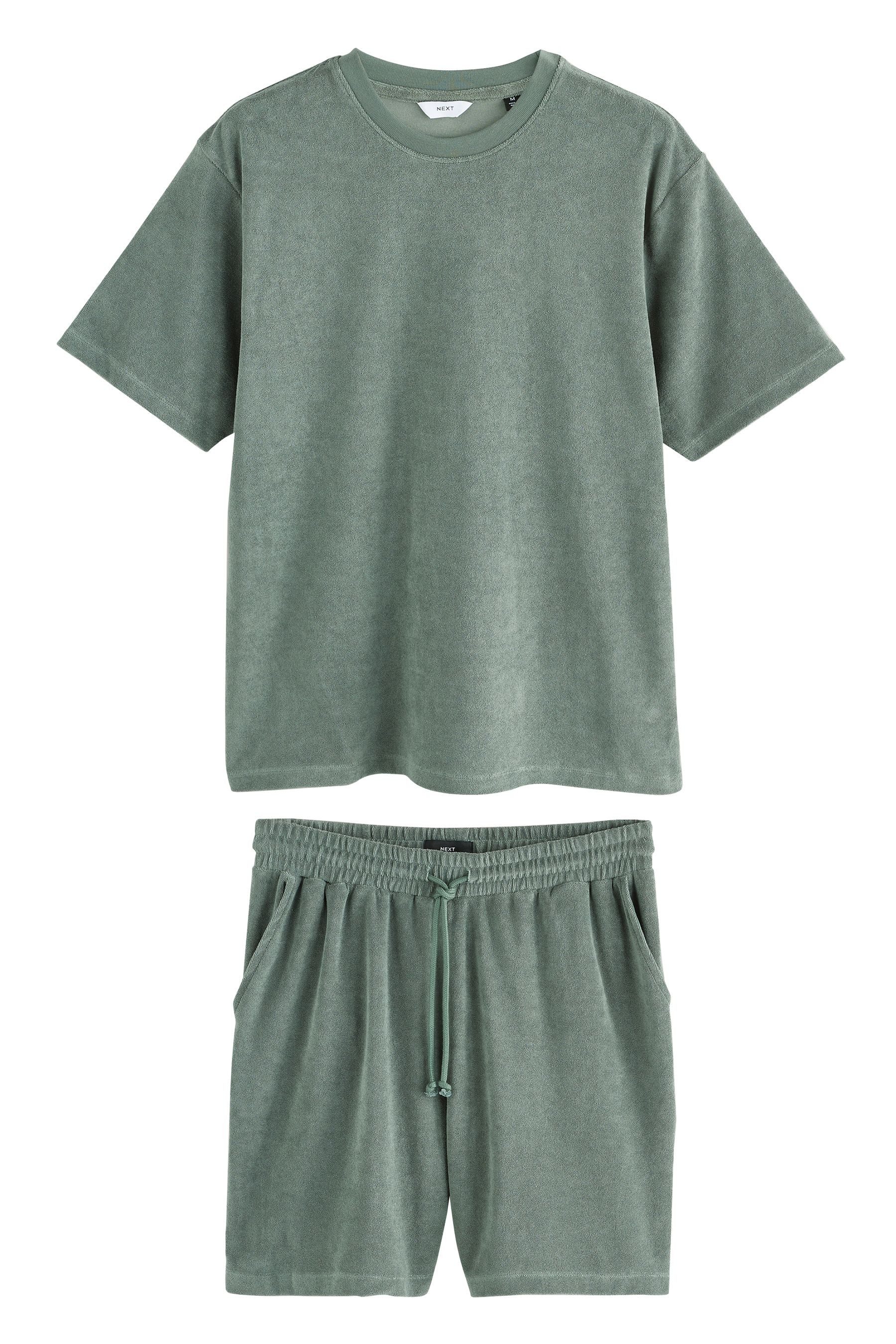 Next Pyjama Frottee-Schlafanzug mit Shorts (2 günstig online kaufen
