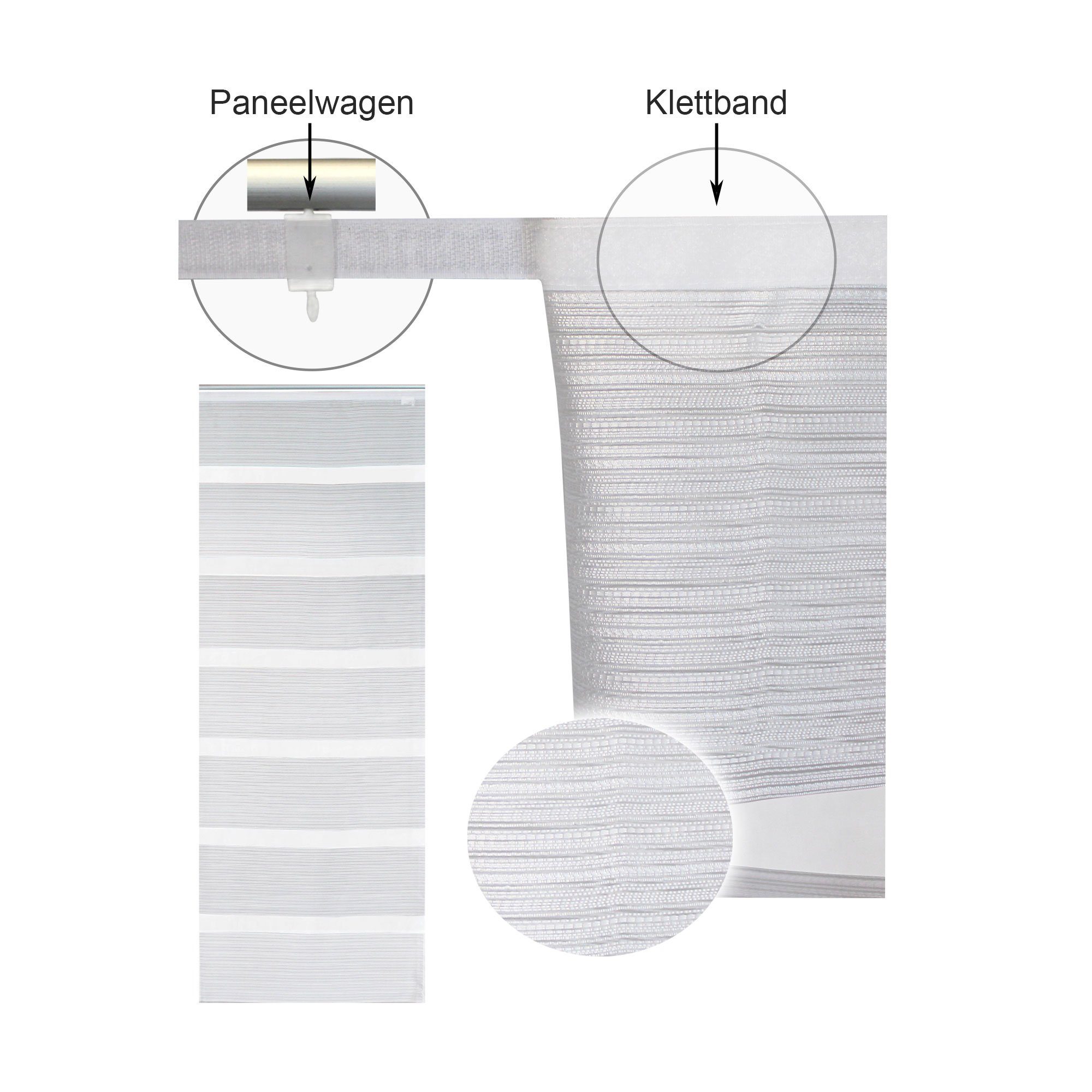 Haus und Deko Schiebegardine Flächenvorhang 60x245 cm halbtransparent gestr günstig online kaufen