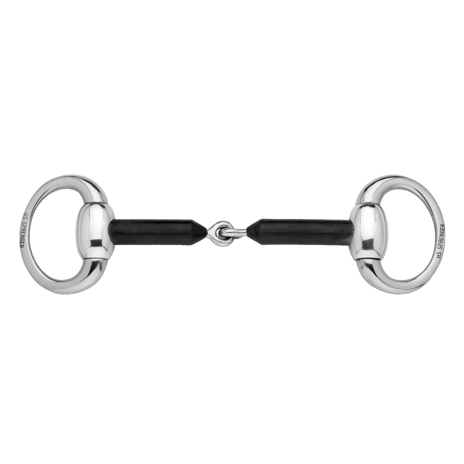 SPRENGER Trensengebiss Olivenkopfgebiss 16 mm Hartcarbon mit ovalen Ringen aus Edelstahl