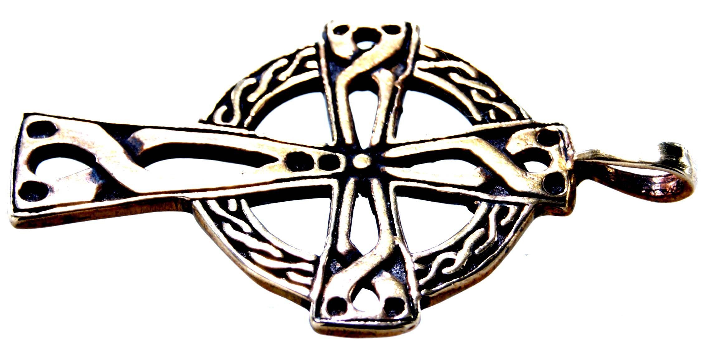 keltisch Kettenanhänger Kreuz Kiss Radkreuz Leather Anhänger Keltenkreuz of Kelten Bronze