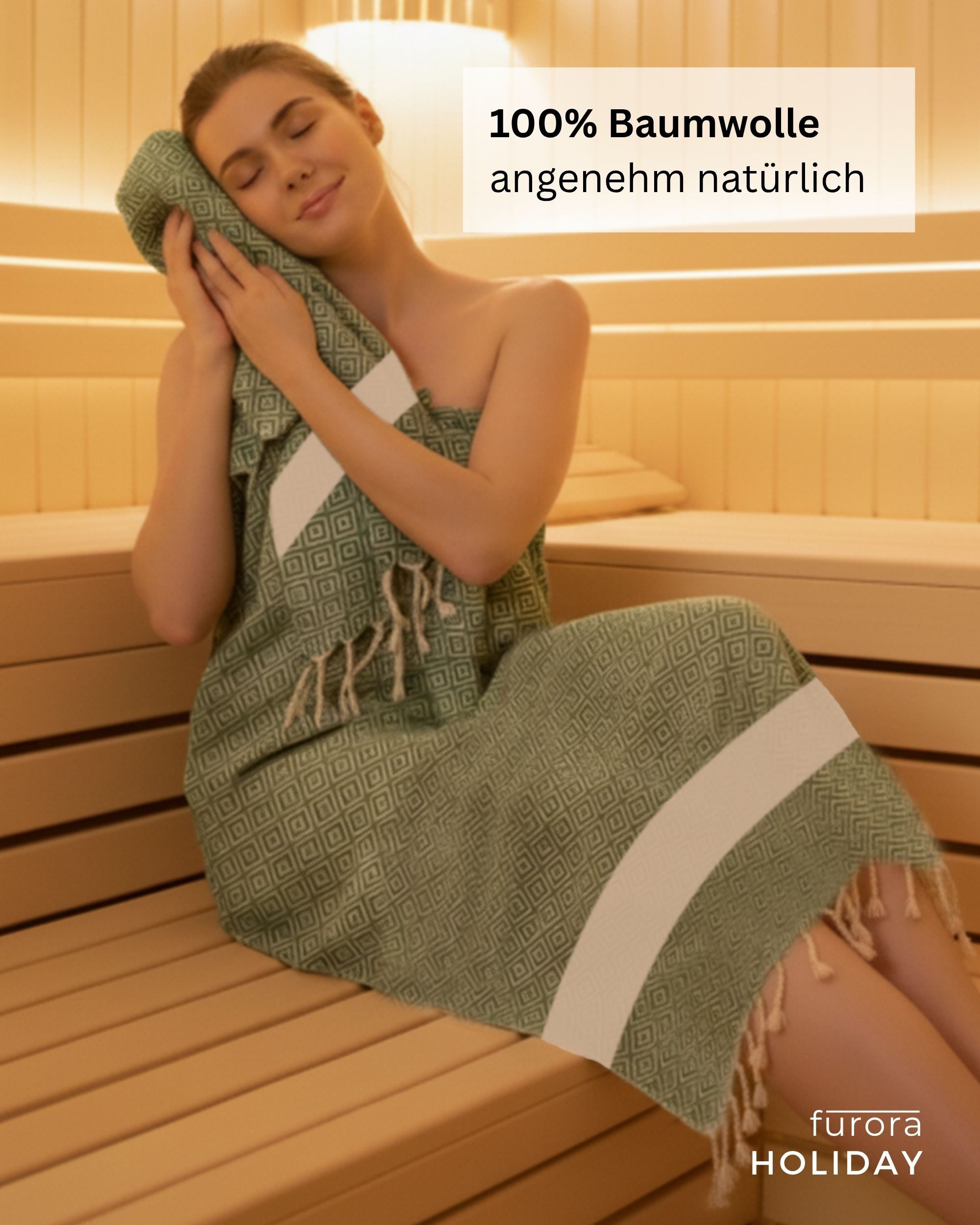 furora HOLIDAY Saunatuch Saunahandtuch Saunatuch Damen + Herren, Hamamtuch günstig online kaufen